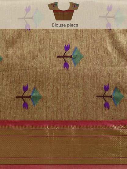 Black Zari Woven Paithani Silk saree