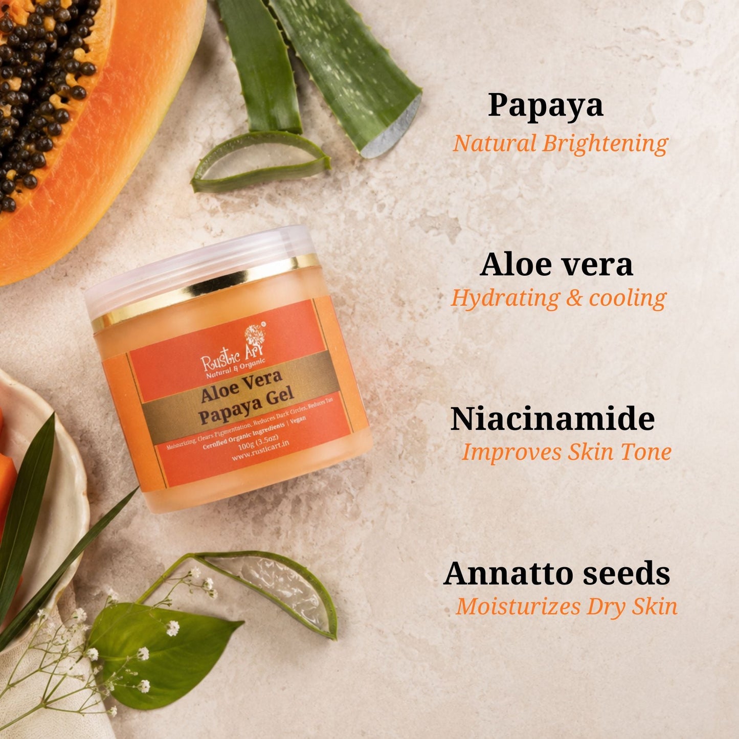 Aloe Vera Papaya Gel with Niacinamide 100 gm