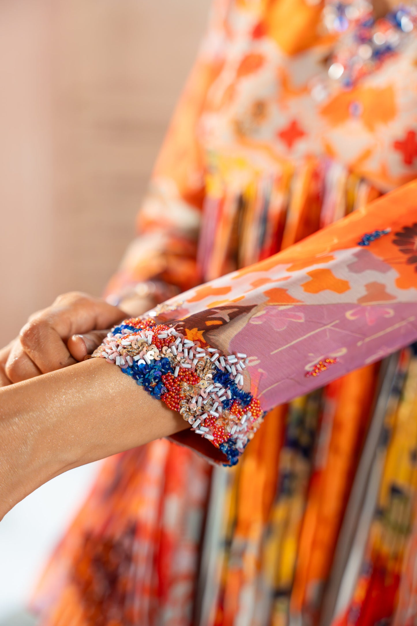 Eclectic Orange Sharara Set