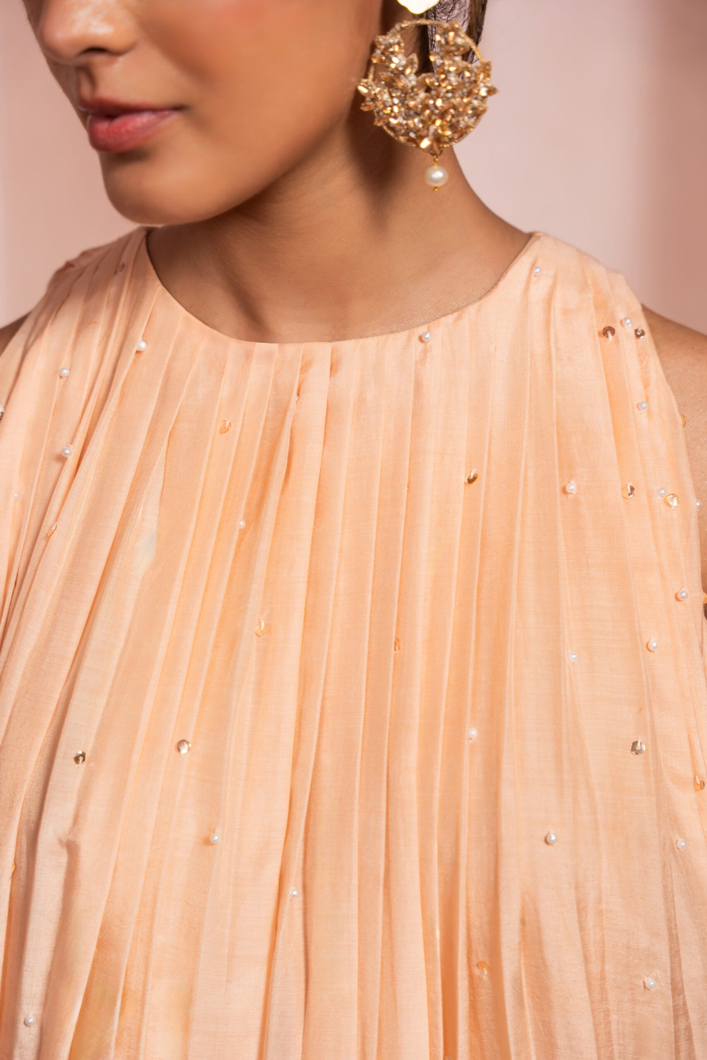 Peachy Keen Flared Kurta Set