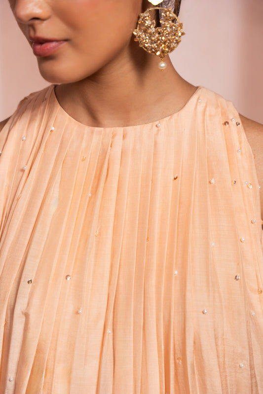 Peachy Keen Flared Kurta Set