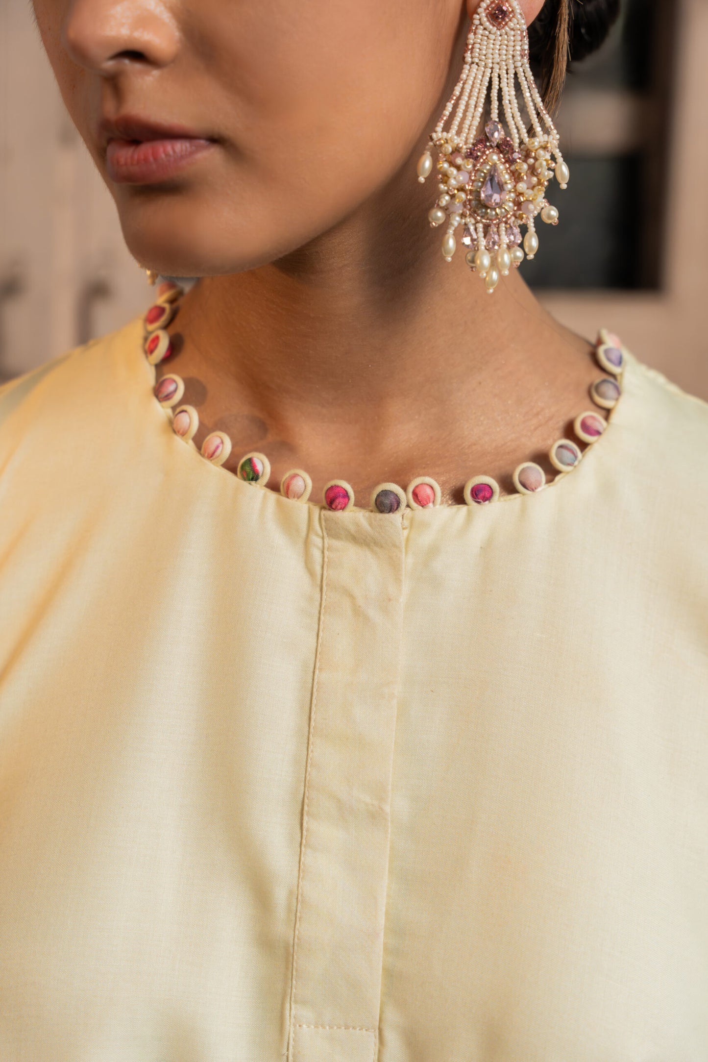 Blooming Cream Kurta Set