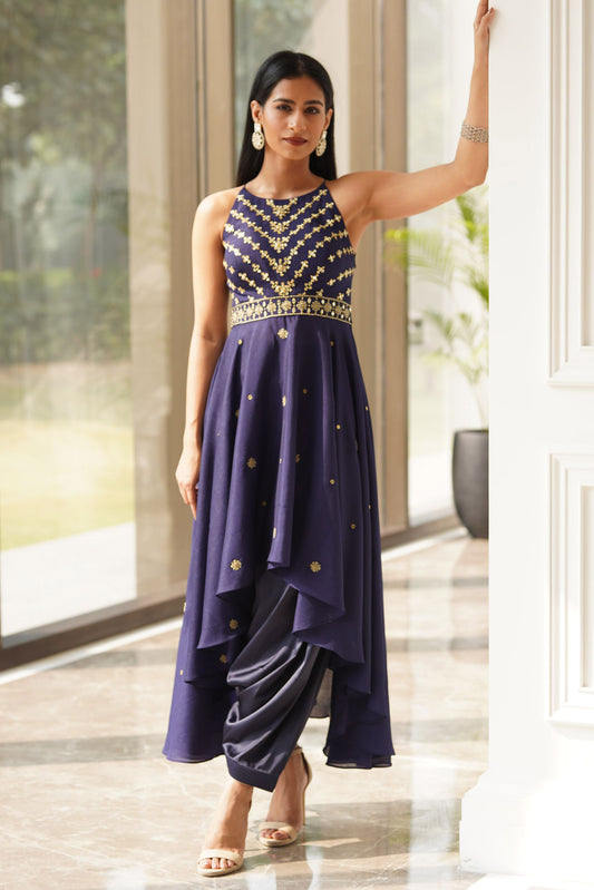 Blue Isla kurta dhoti set