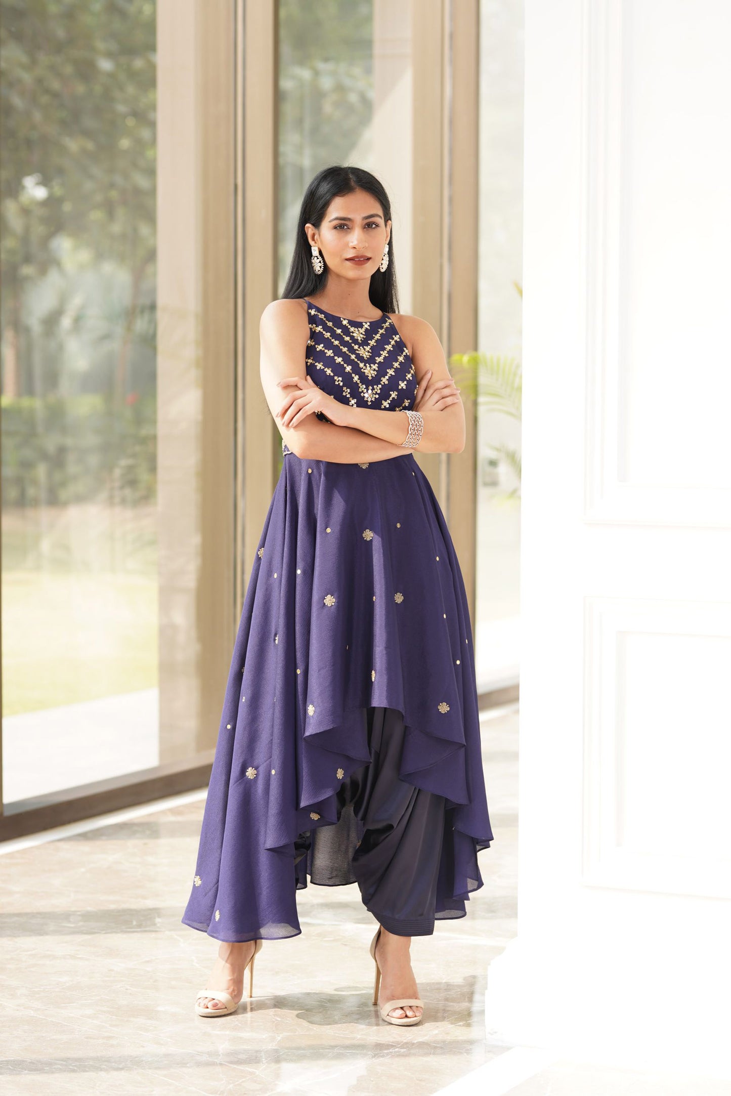 Blue Isla kurta dhoti set