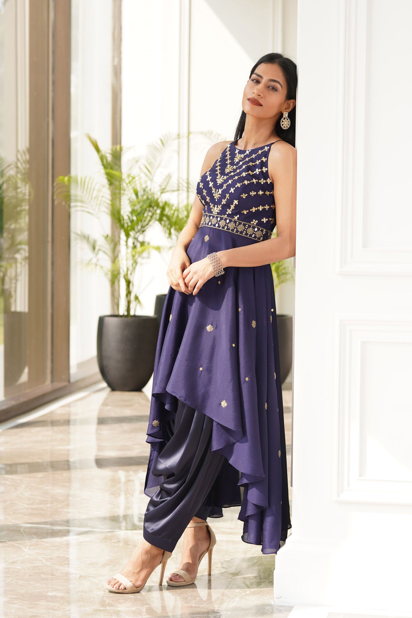 Blue Isla kurta dhoti set