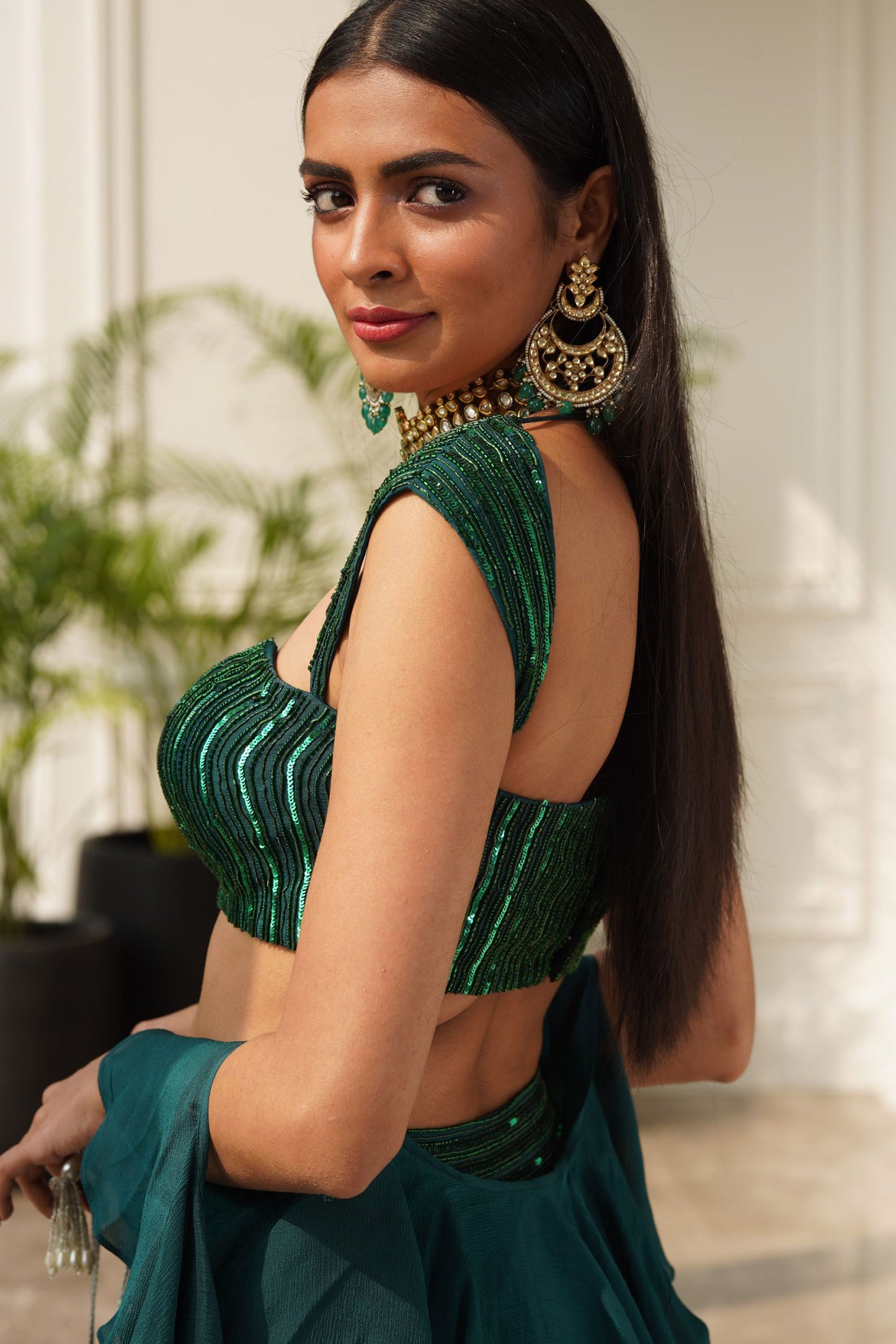 Teal Aksa lehenga set