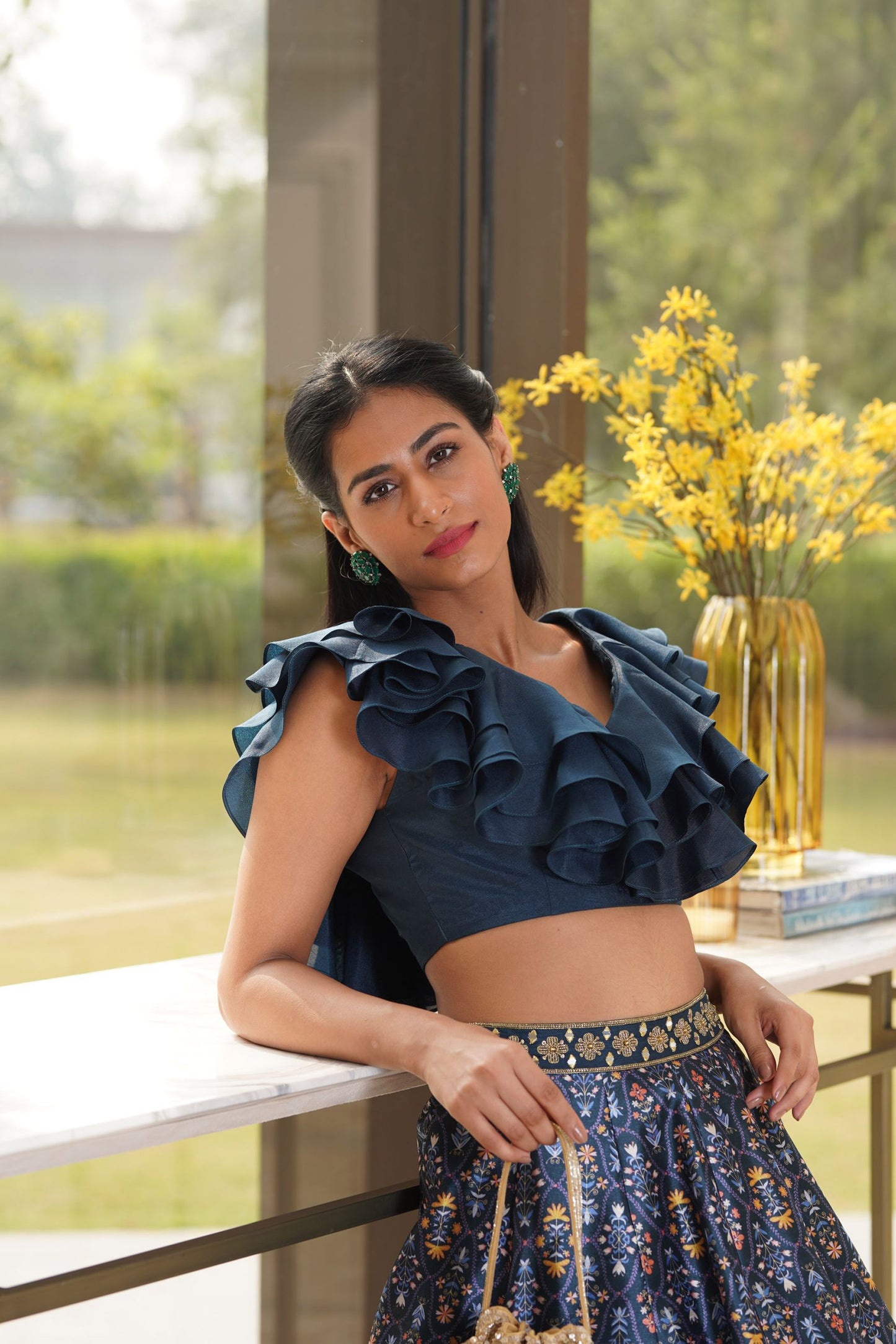 Teal Imara lehenga set