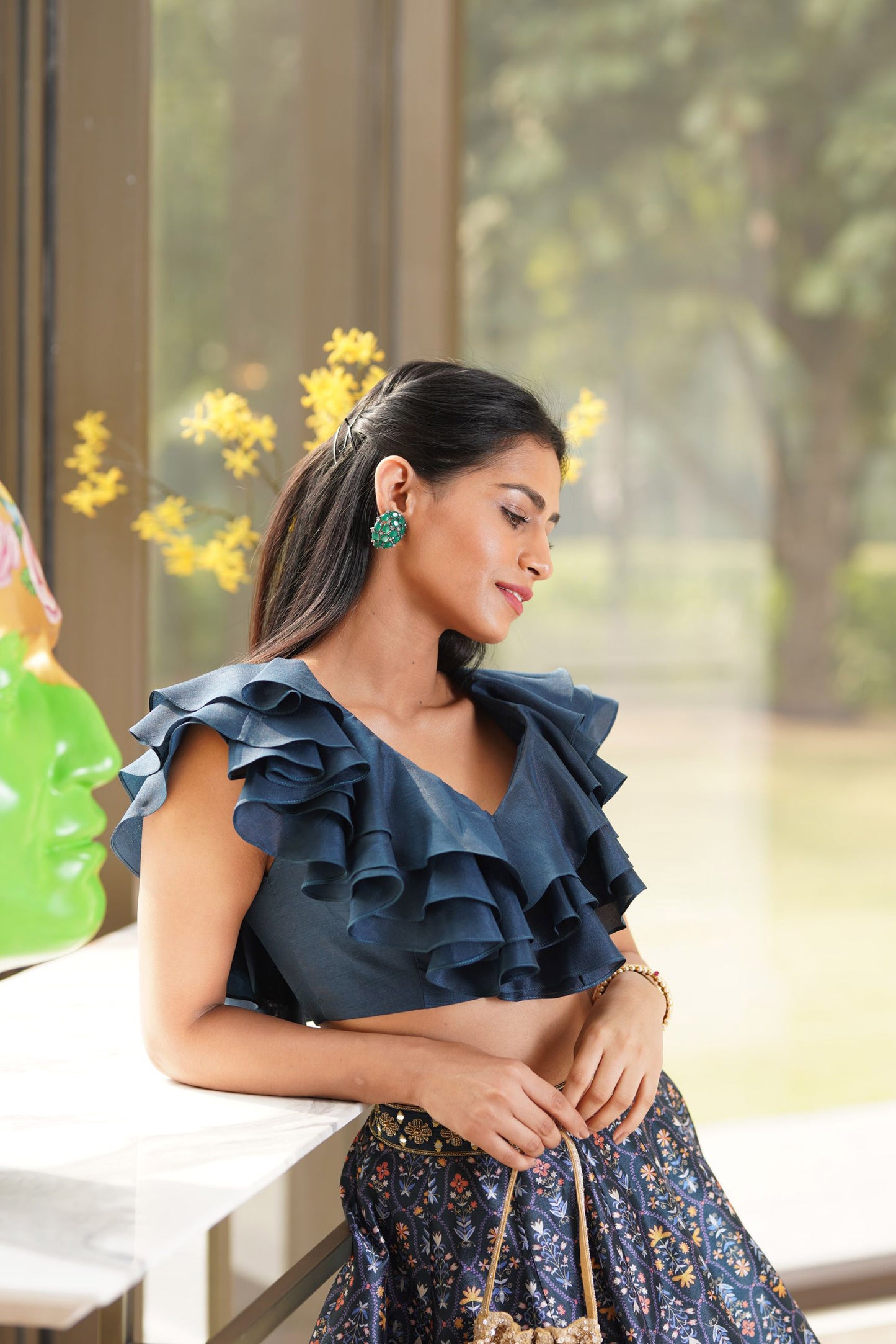 Teal Imara lehenga set