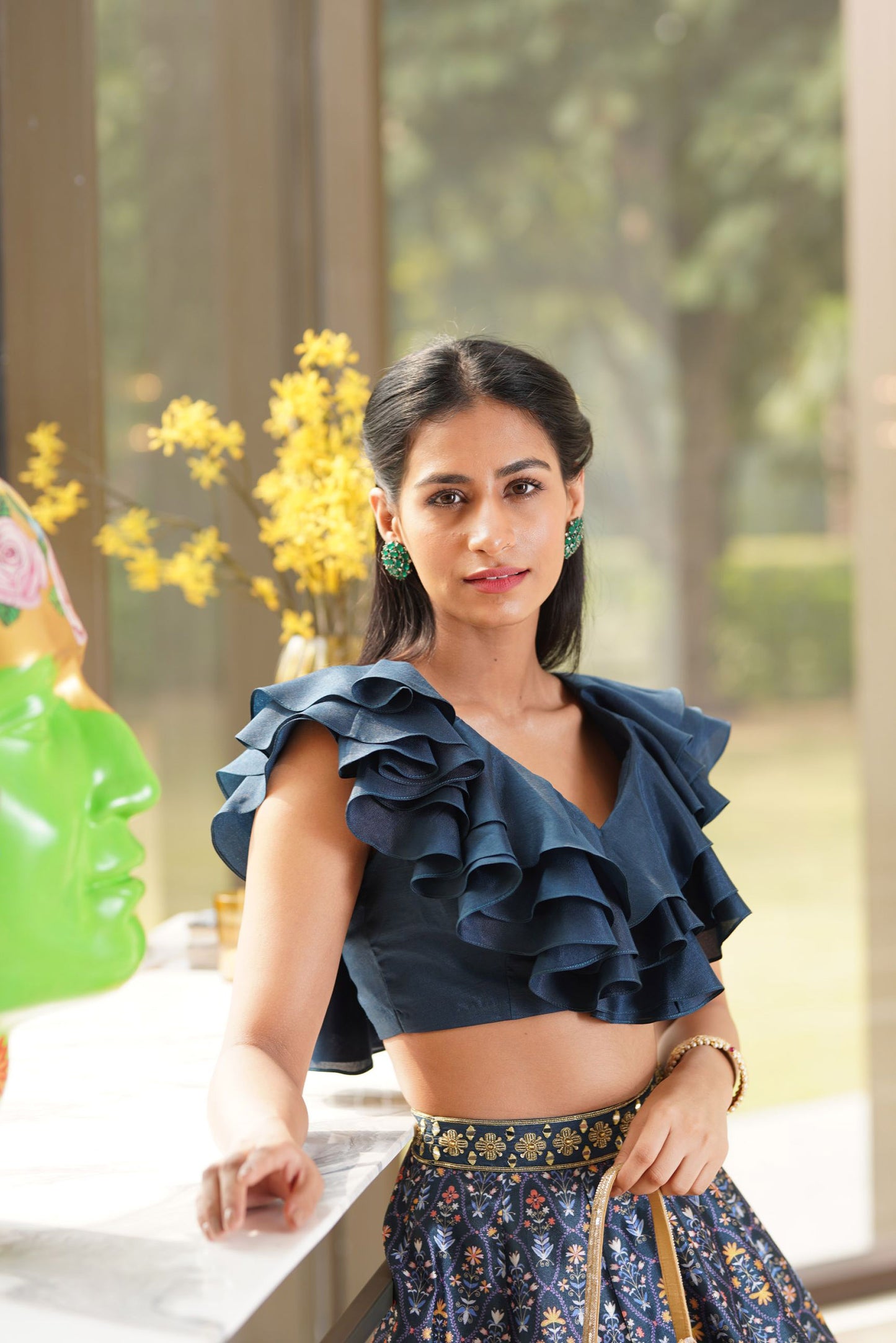 Teal Imara lehenga set