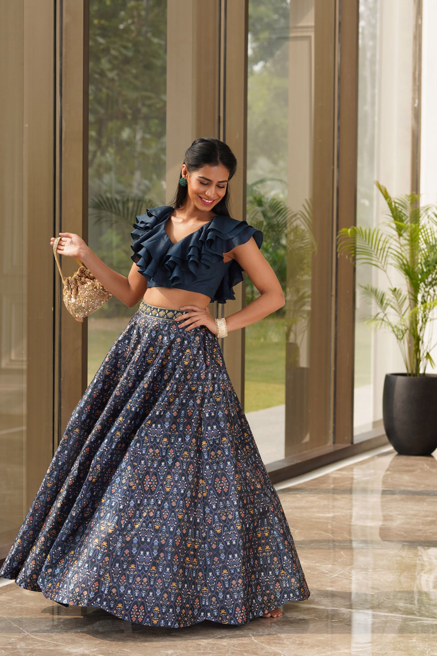 Teal Imara lehenga set