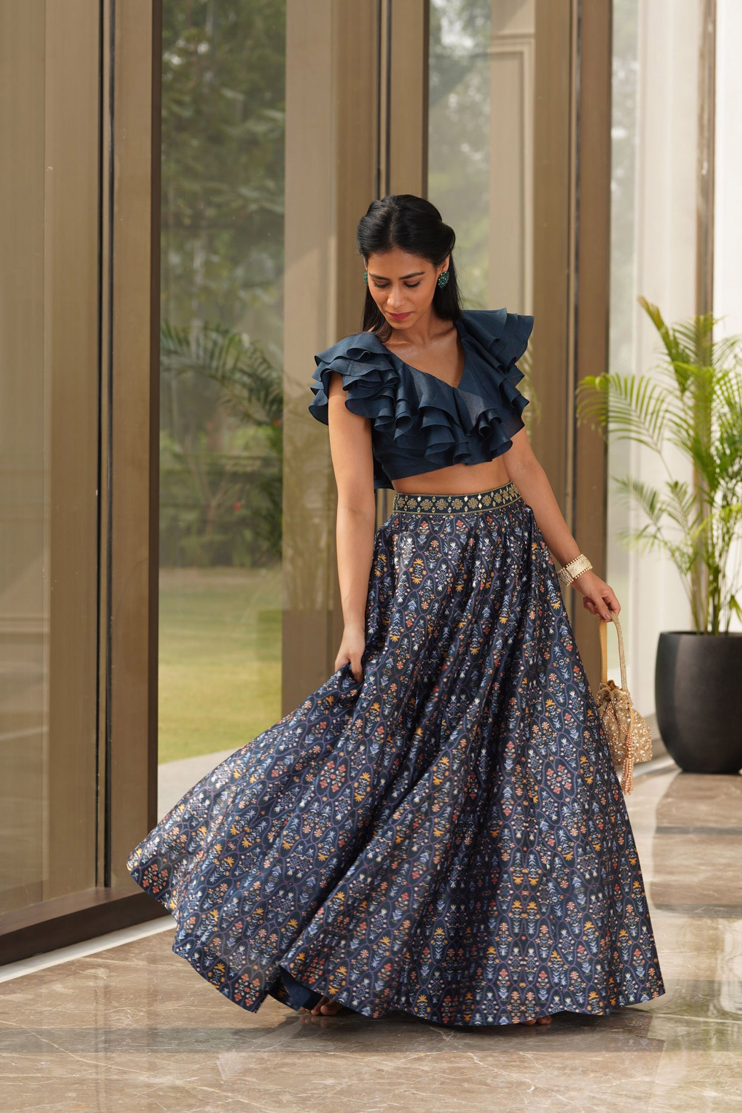 Teal Imara lehenga set