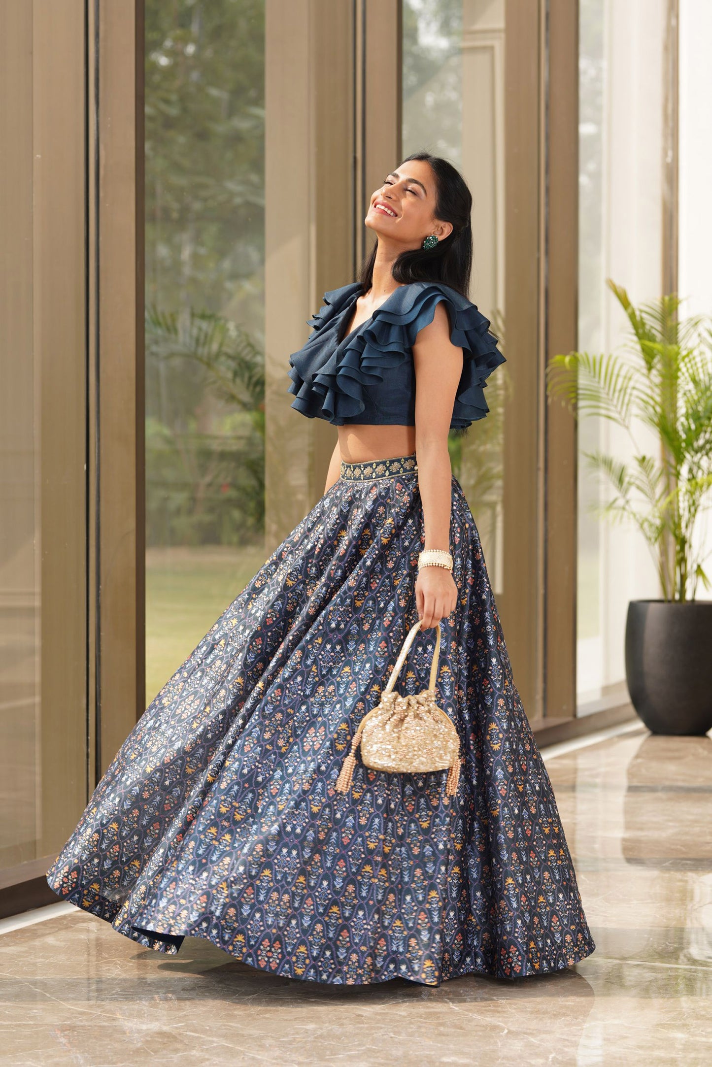 Teal Imara lehenga set