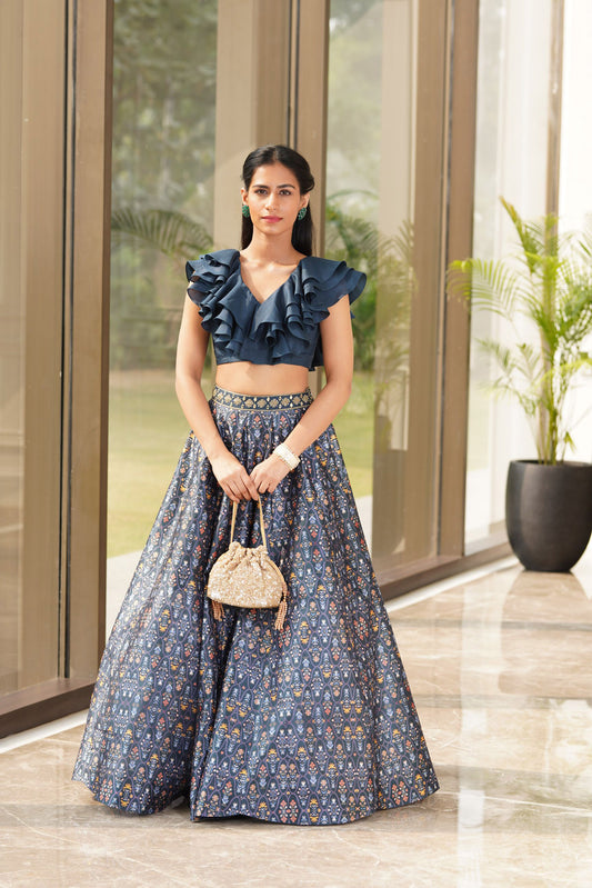 Teal Imara lehenga set