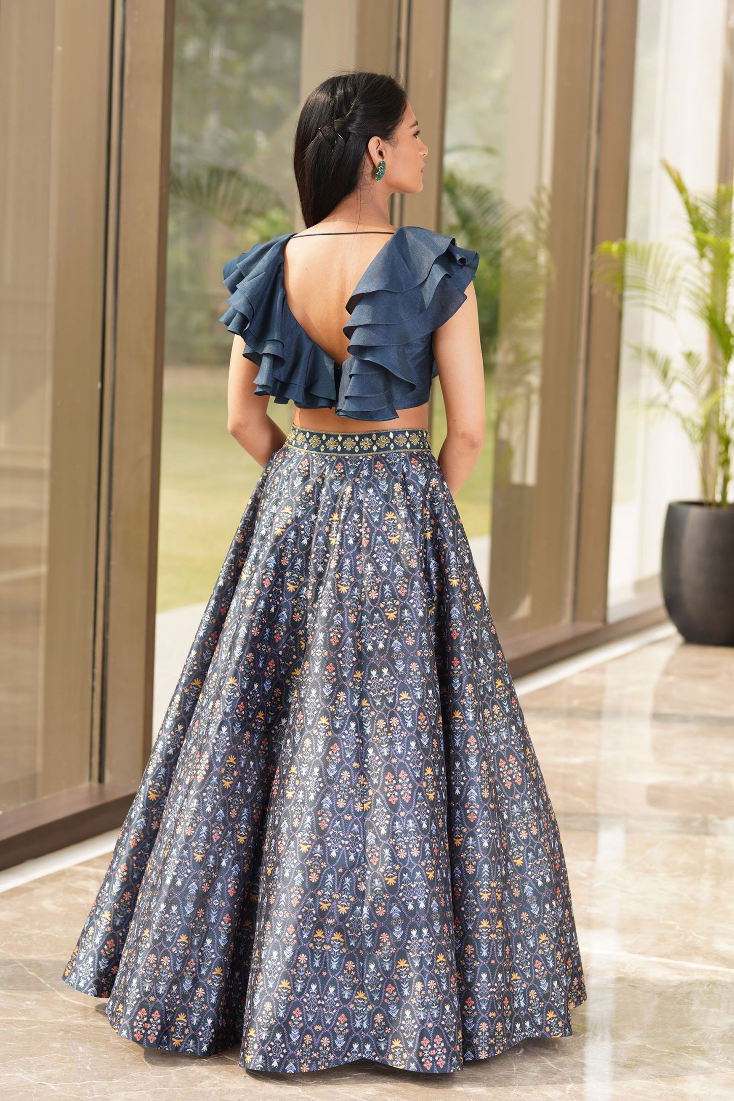 Teal Imara lehenga set