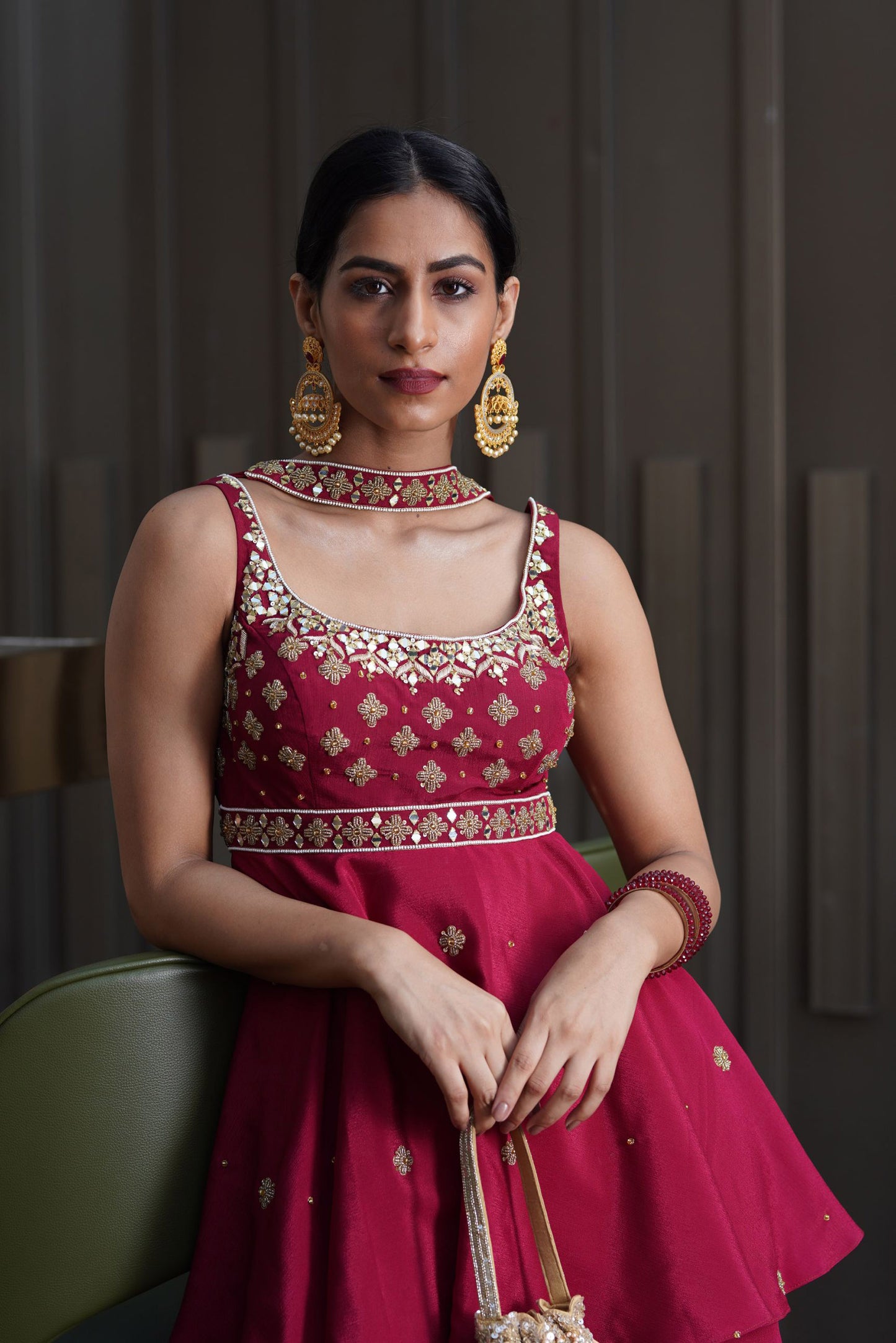 Maroon Aisha sharara set