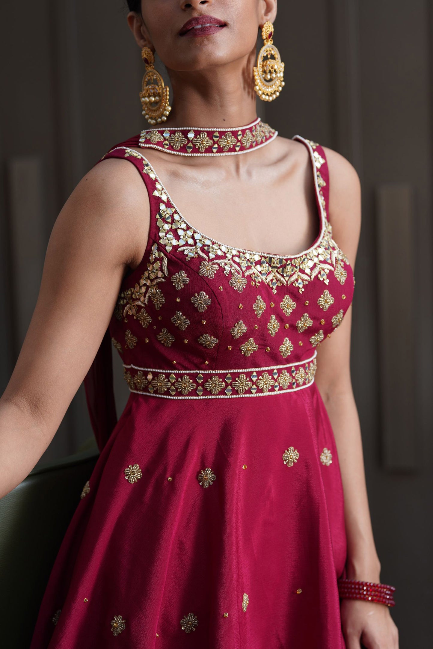 Maroon Aisha sharara set