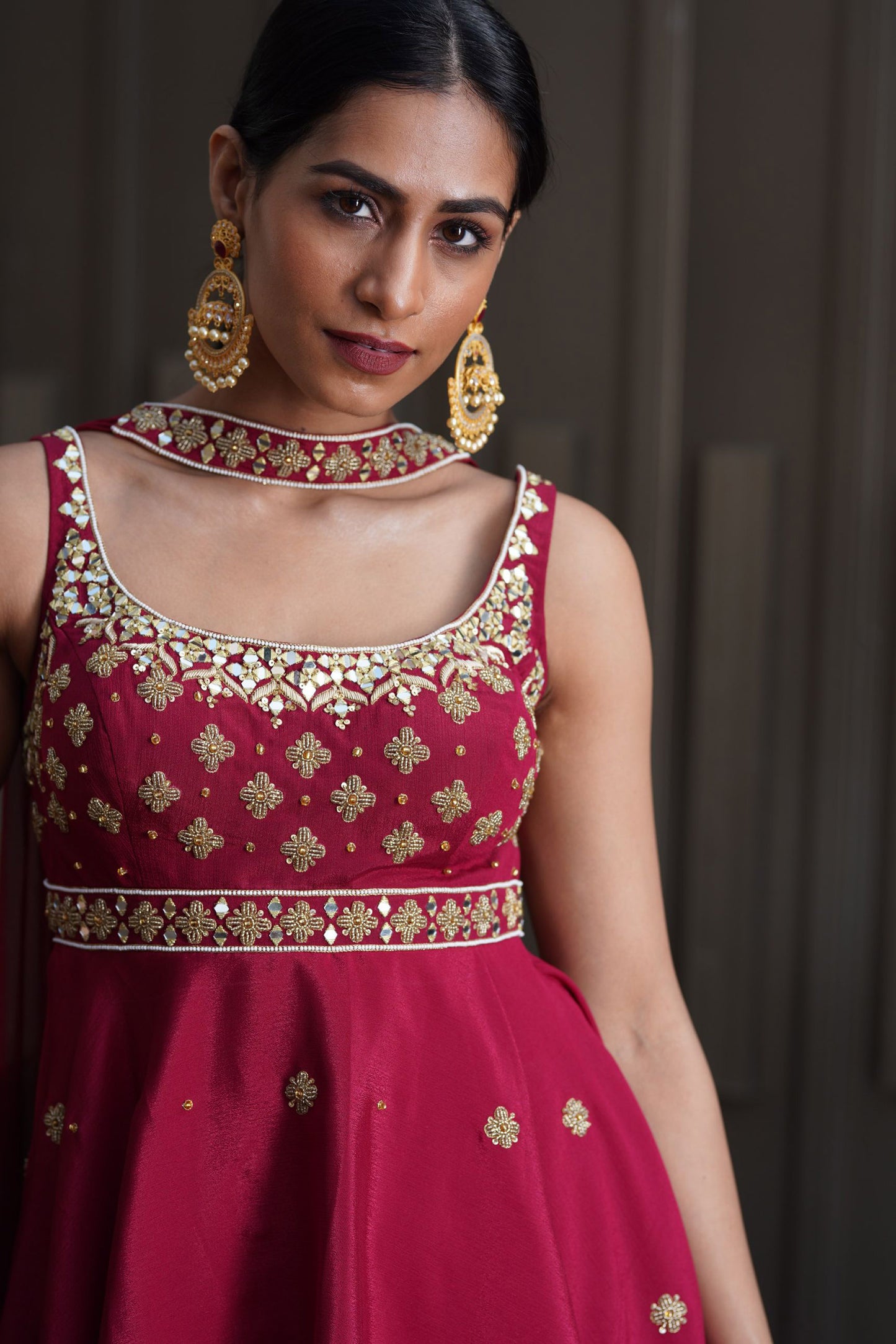 Maroon Aisha sharara set