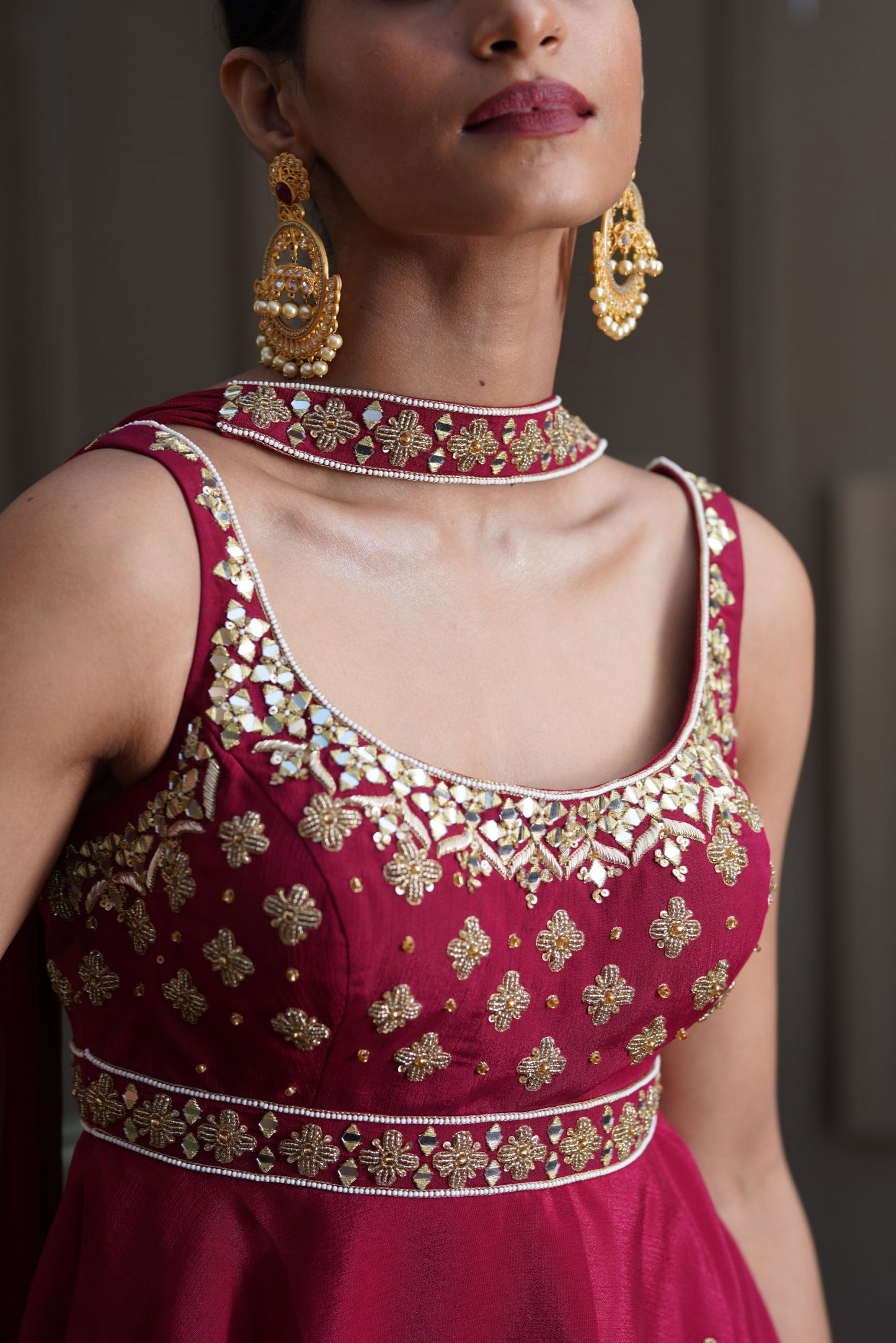 Maroon Aisha sharara set