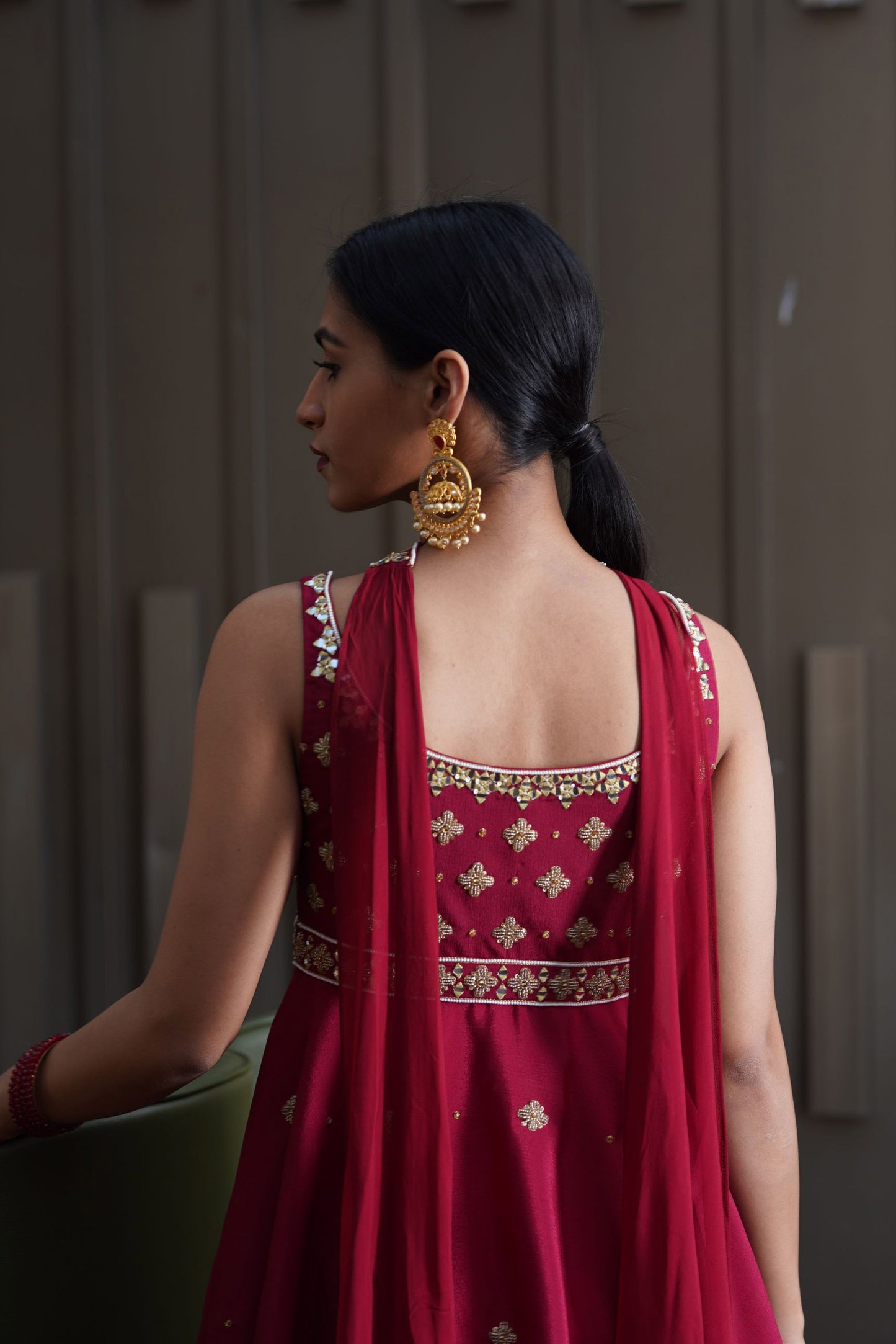 Maroon Aisha sharara set