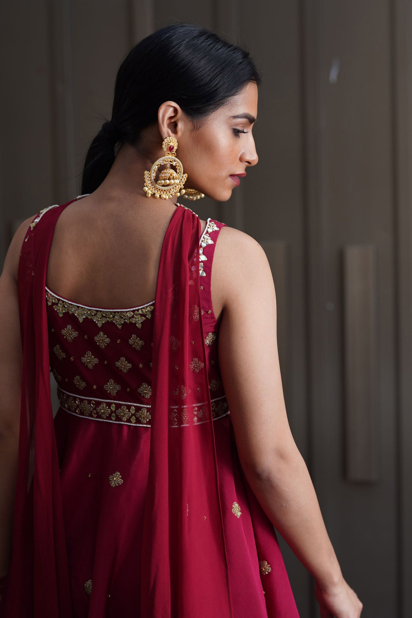 Maroon Aisha sharara set