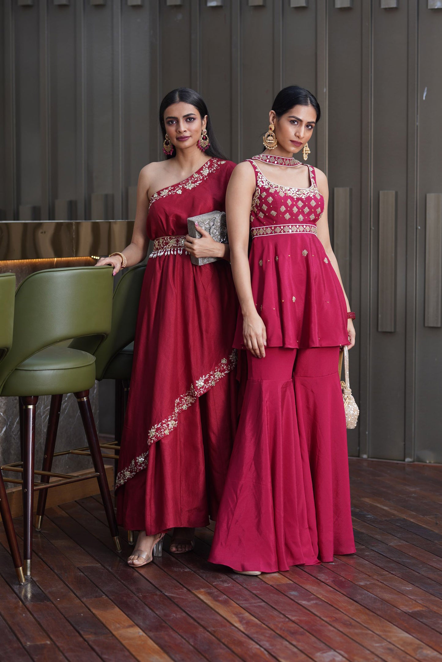 Maroon Aisha sharara set