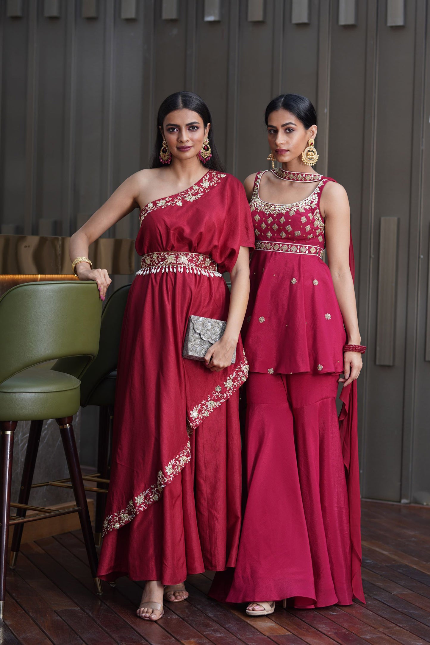 Maroon Aisha sharara set