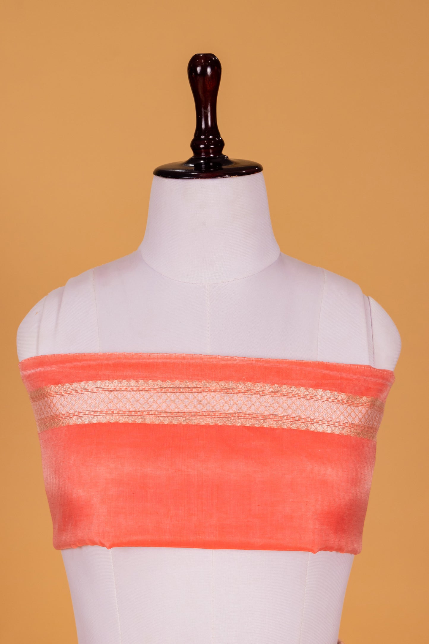 Peach Banarasi Cotton Cutwork Saree