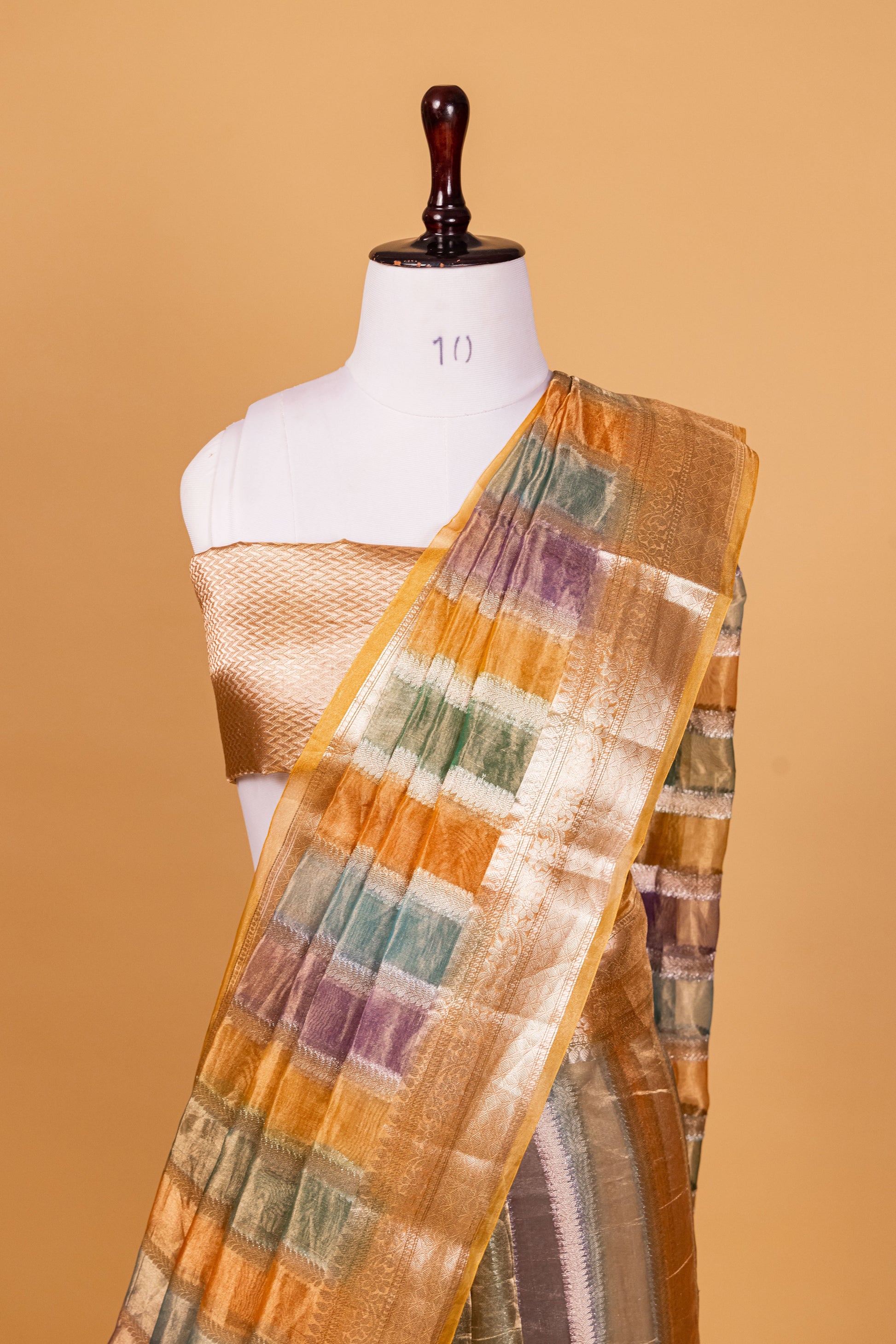 Yellow Tissue Pure Silk Hand Brush Painted Saree - Panaya