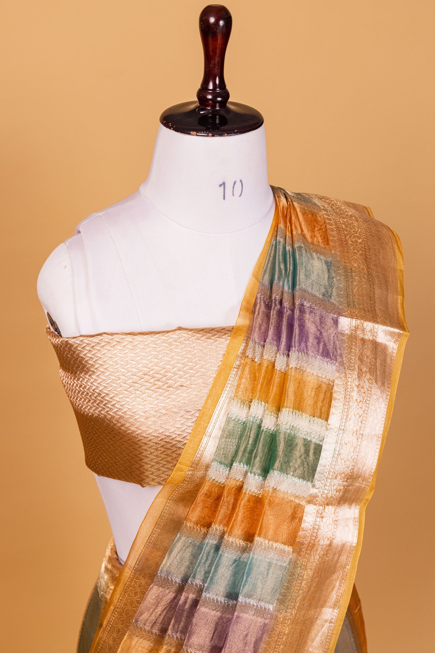 Yellow Tissue Pure Silk Hand Brush Painted Saree - Panaya