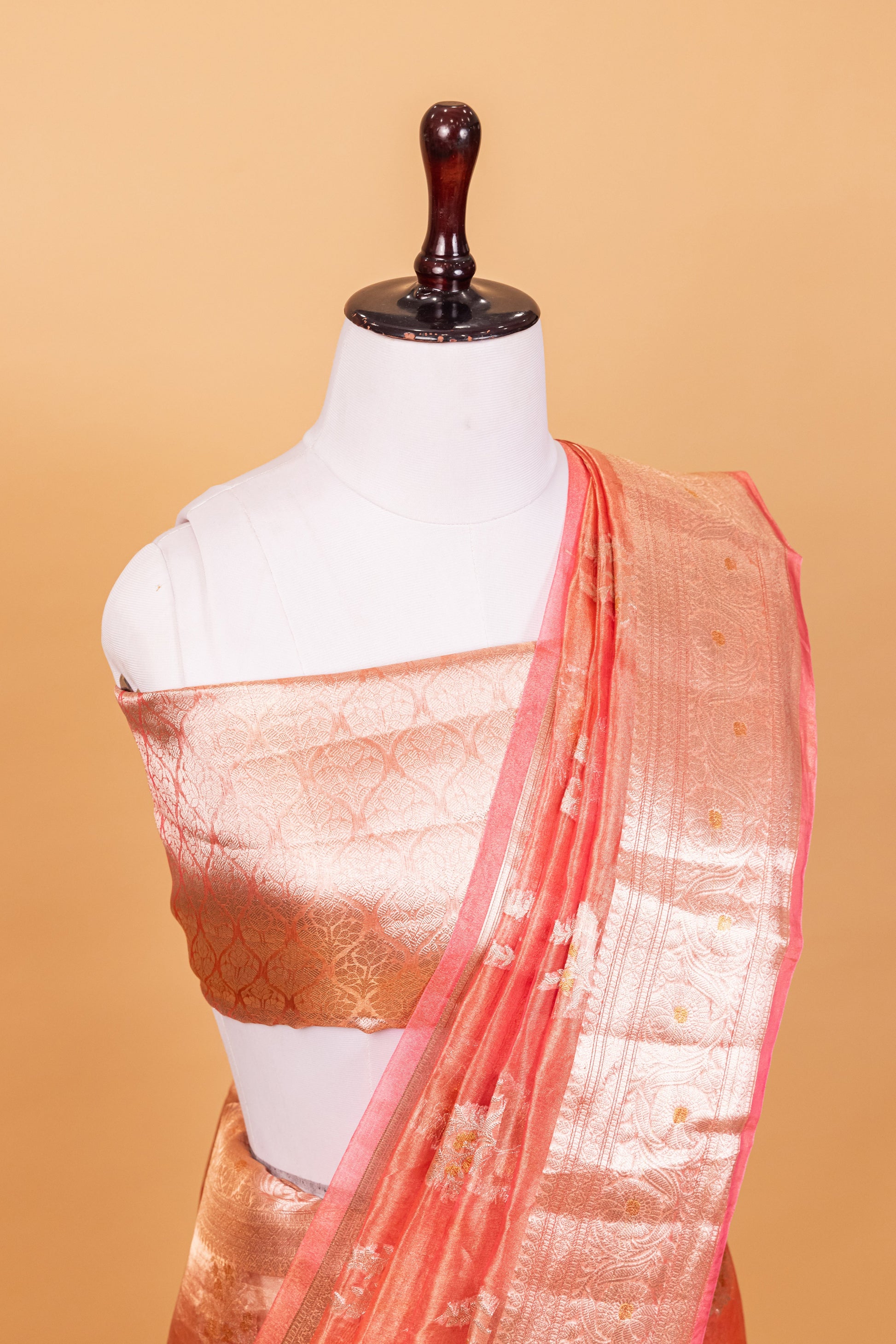 Pink Tissue Pure Silk Dyed Saree - Panaya