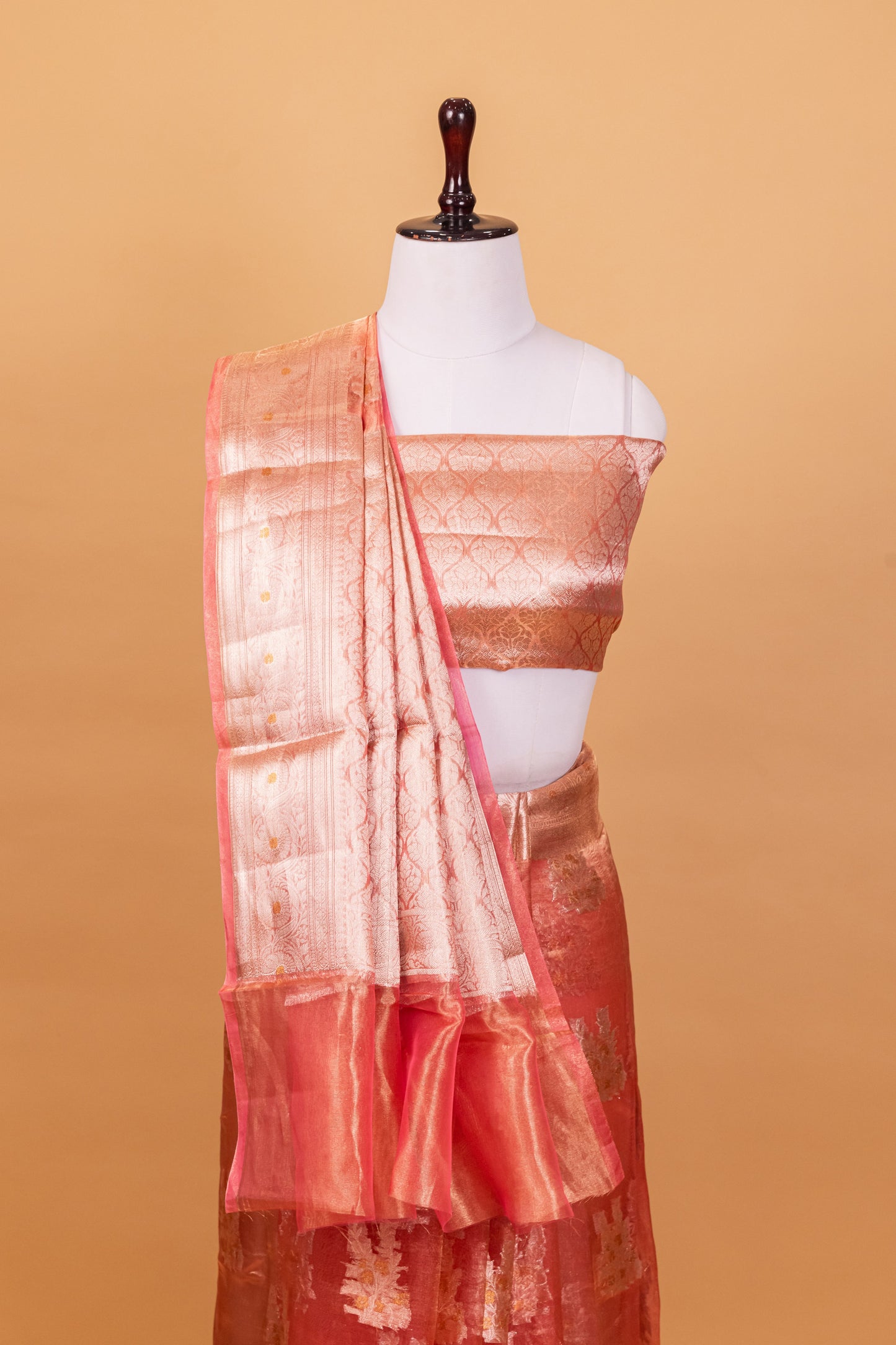 Pink Tissue Pure Silk Dyed Saree - Panaya