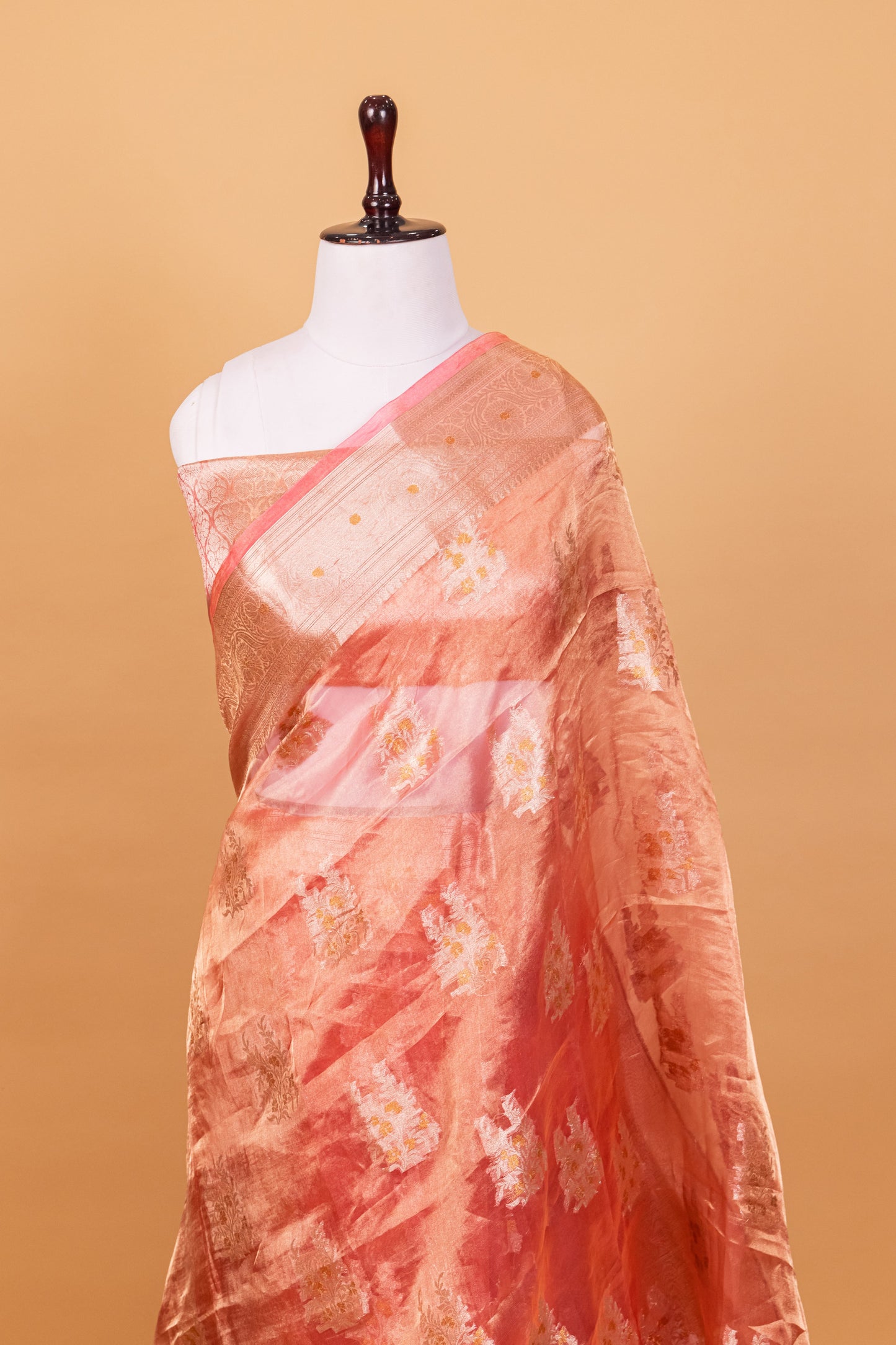 Pink Tissue Pure Silk Dyed Saree - Panaya