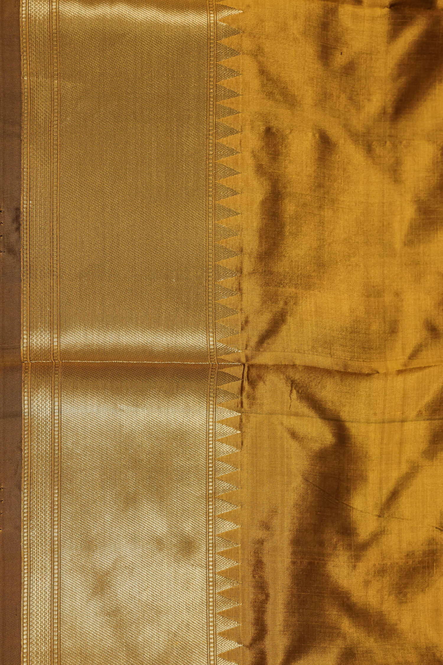 Gold Katan Pure Silk Kadhwa Saree - Panaya