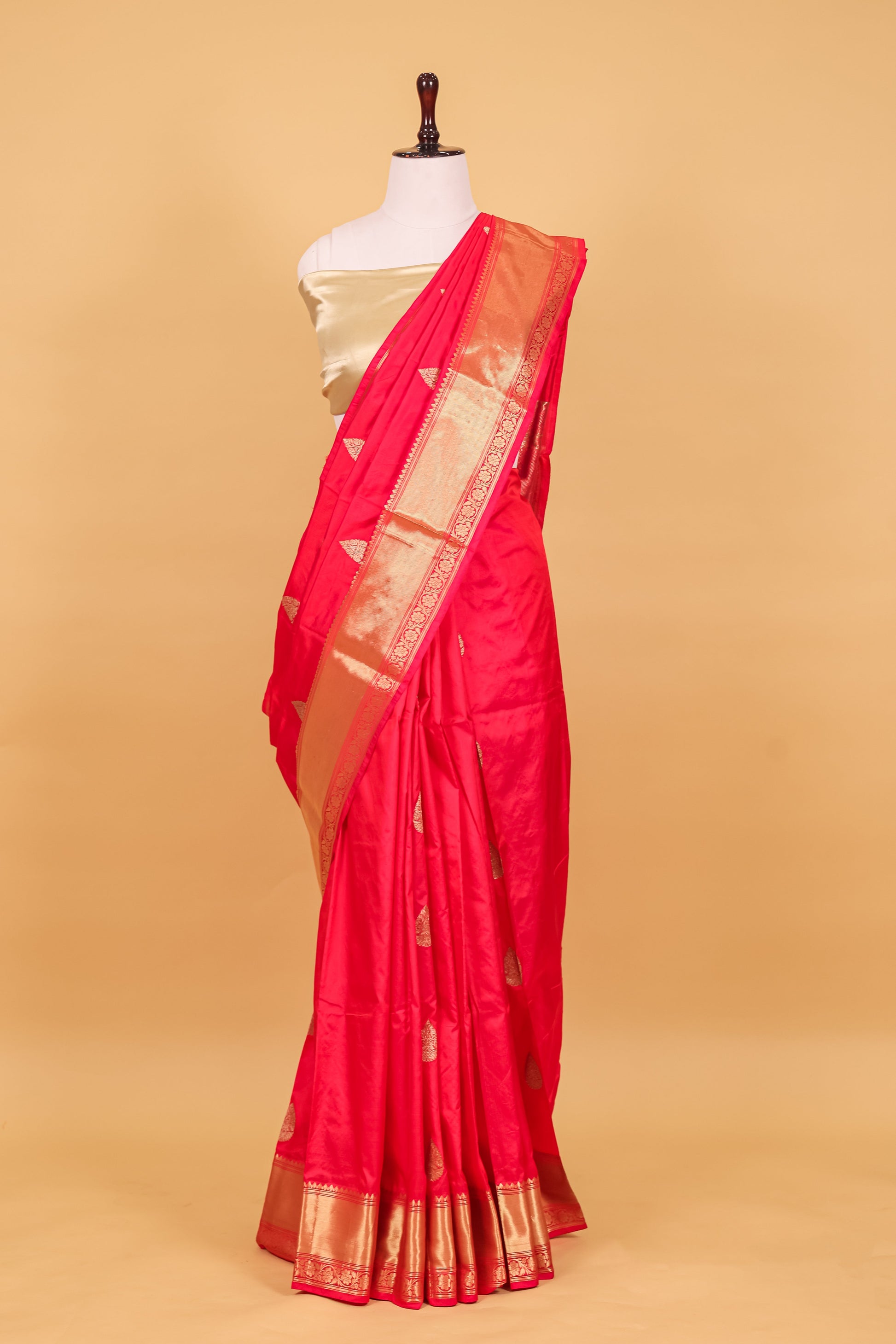 Rani Pink Katan Pure Silk Kadhwa Saree - Panaya