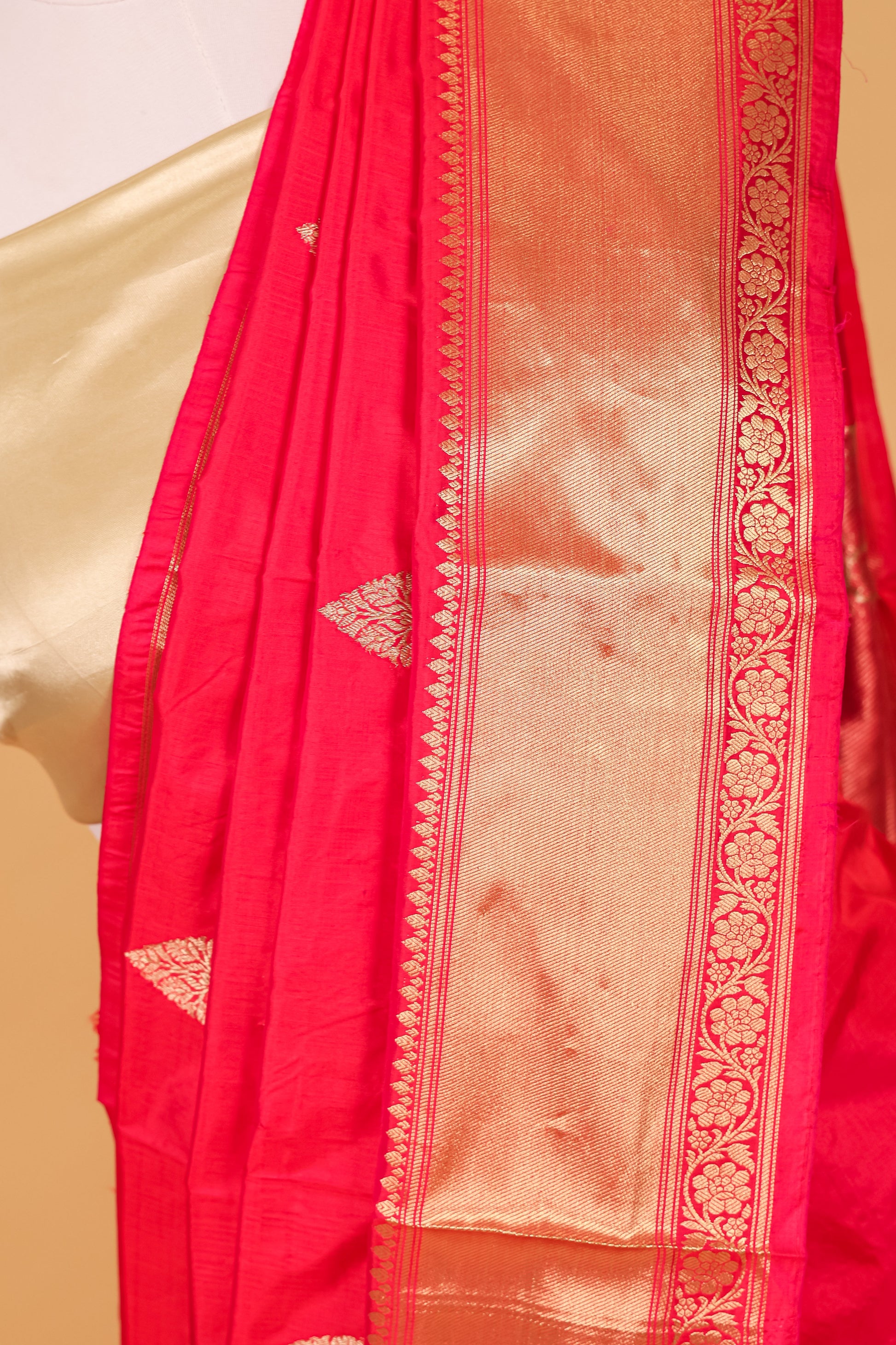 Rani Pink Katan Pure Silk Kadhwa Saree - Panaya