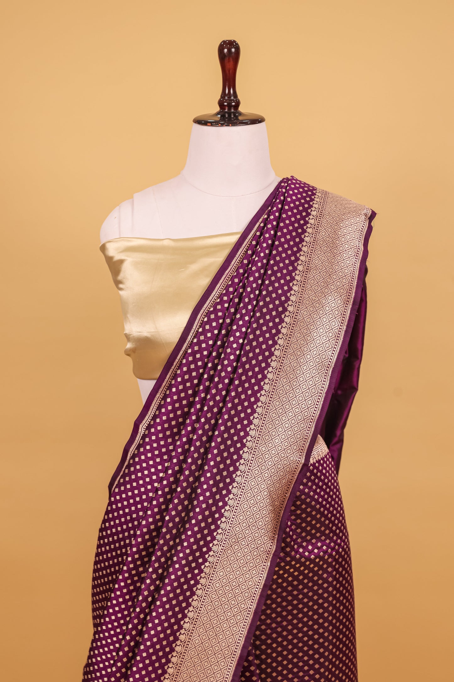 Purple Katan Pure Silk Cutwork Saree - Panaya