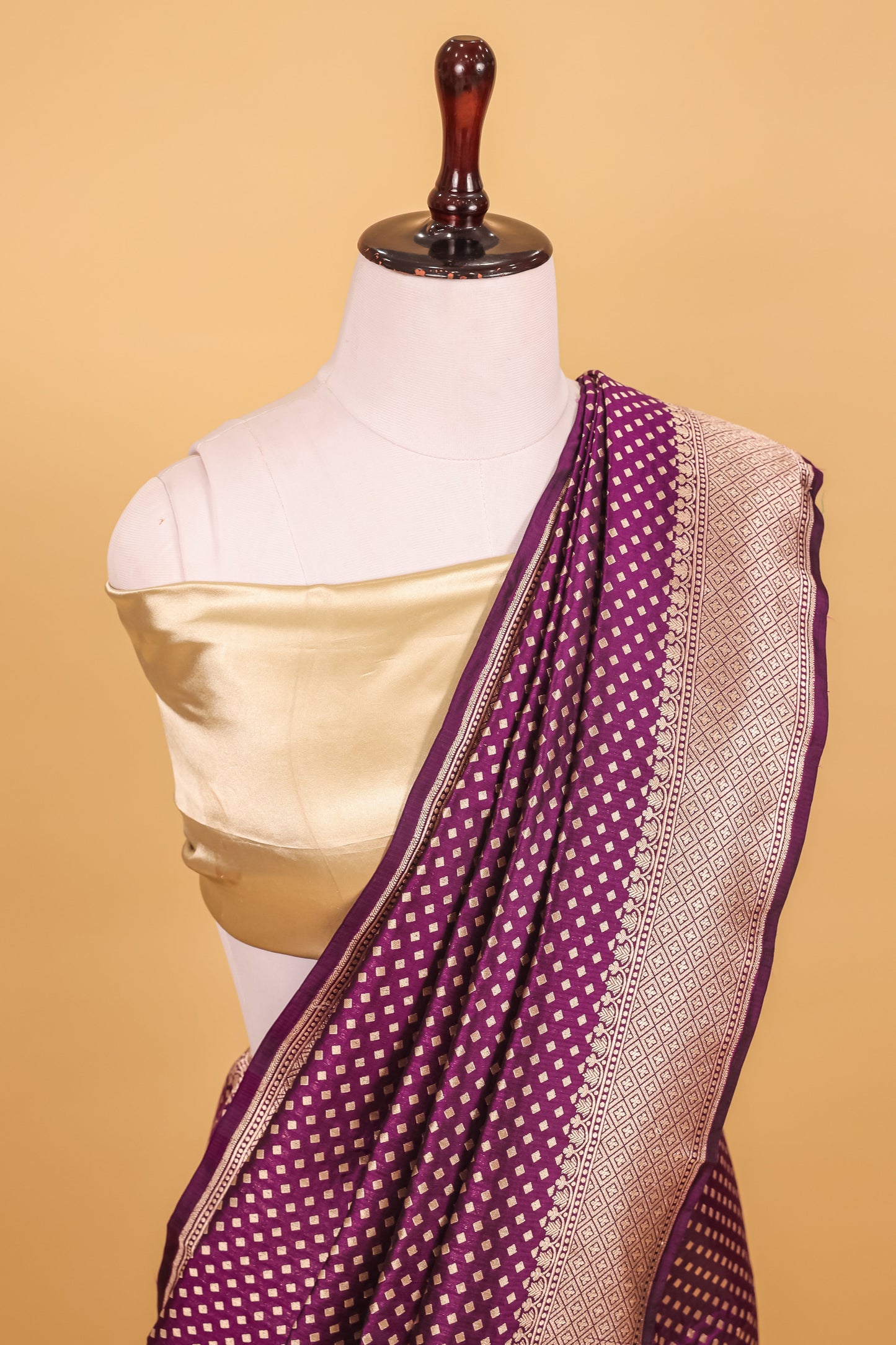Purple Katan Pure Silk Cutwork Saree - Panaya