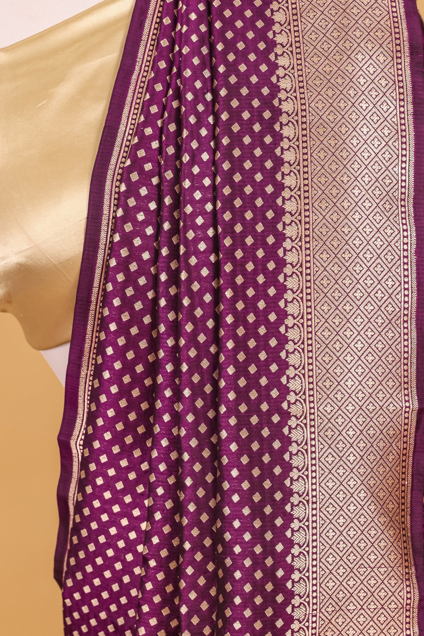 Purple Katan Pure Silk Cutwork Saree - Panaya