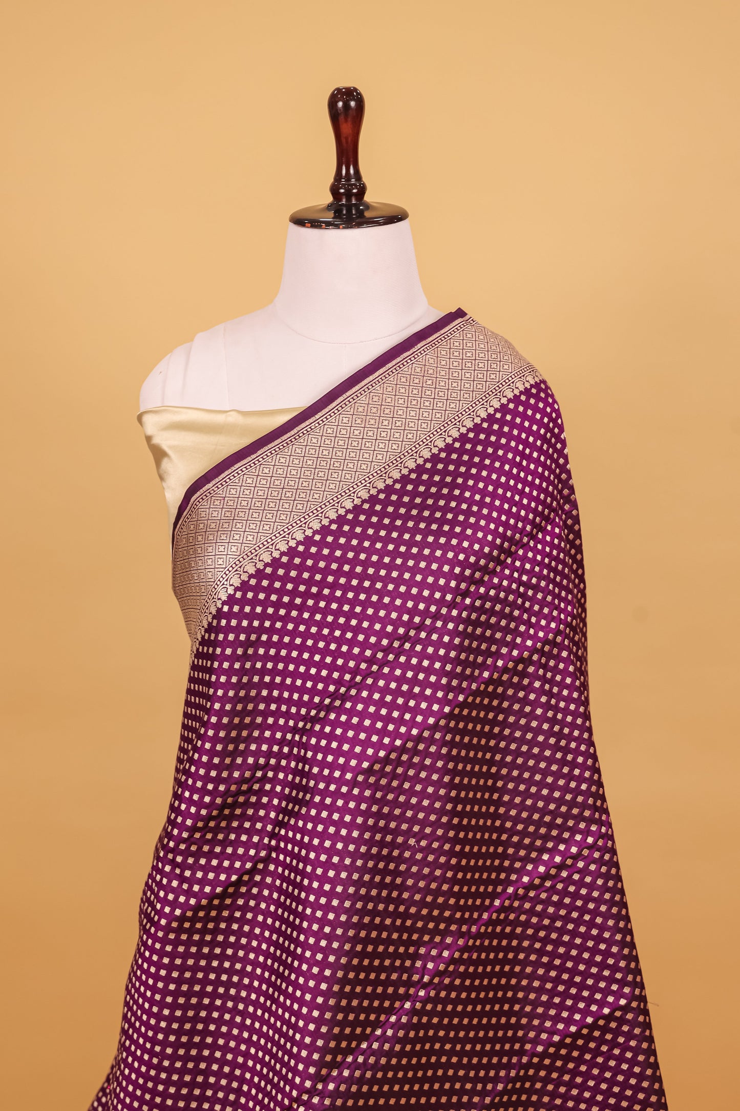 Purple Katan Pure Silk Cutwork Saree - Panaya