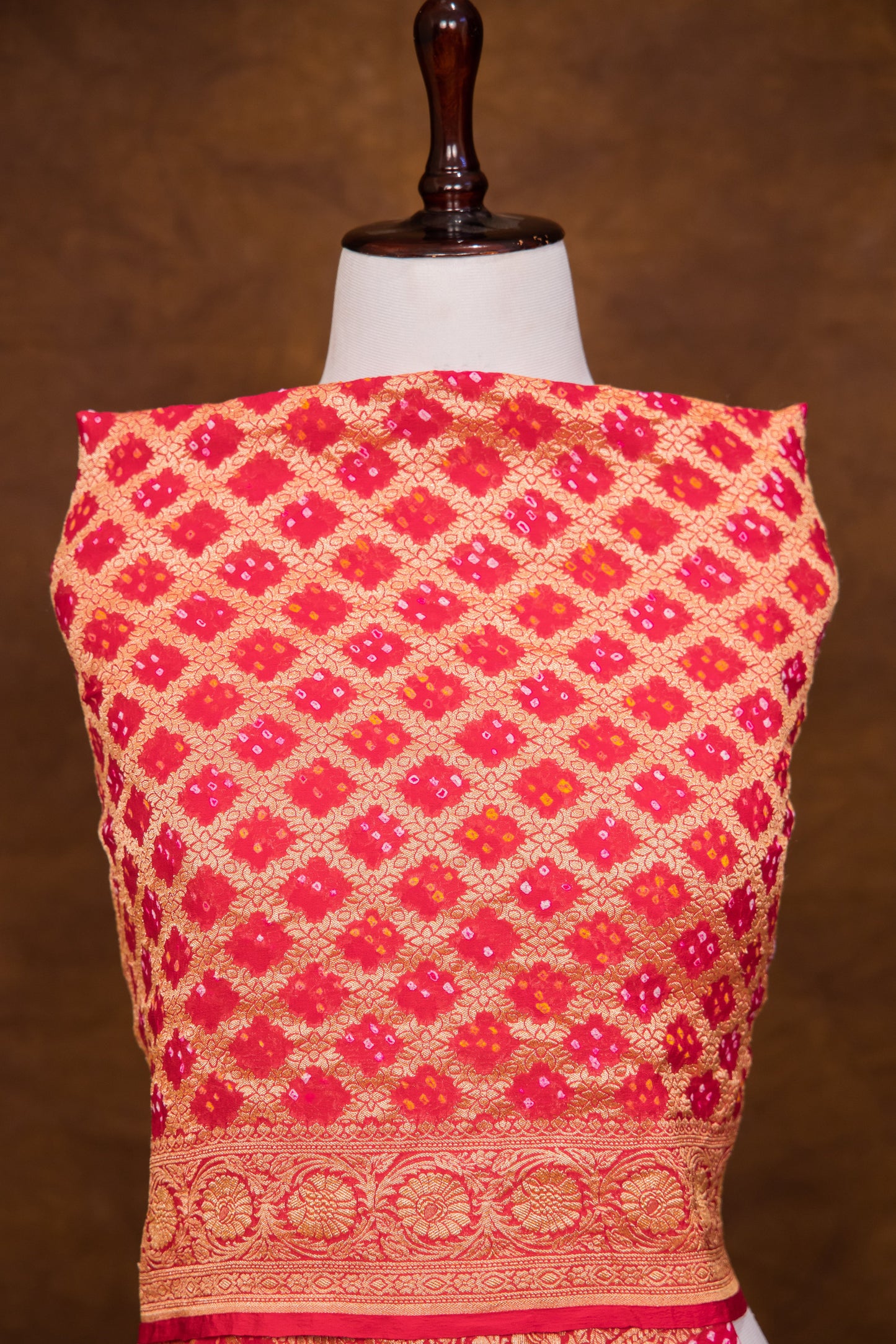 Rani Pink Georgette Khaddi Pure Silk Dupatta - Panaya