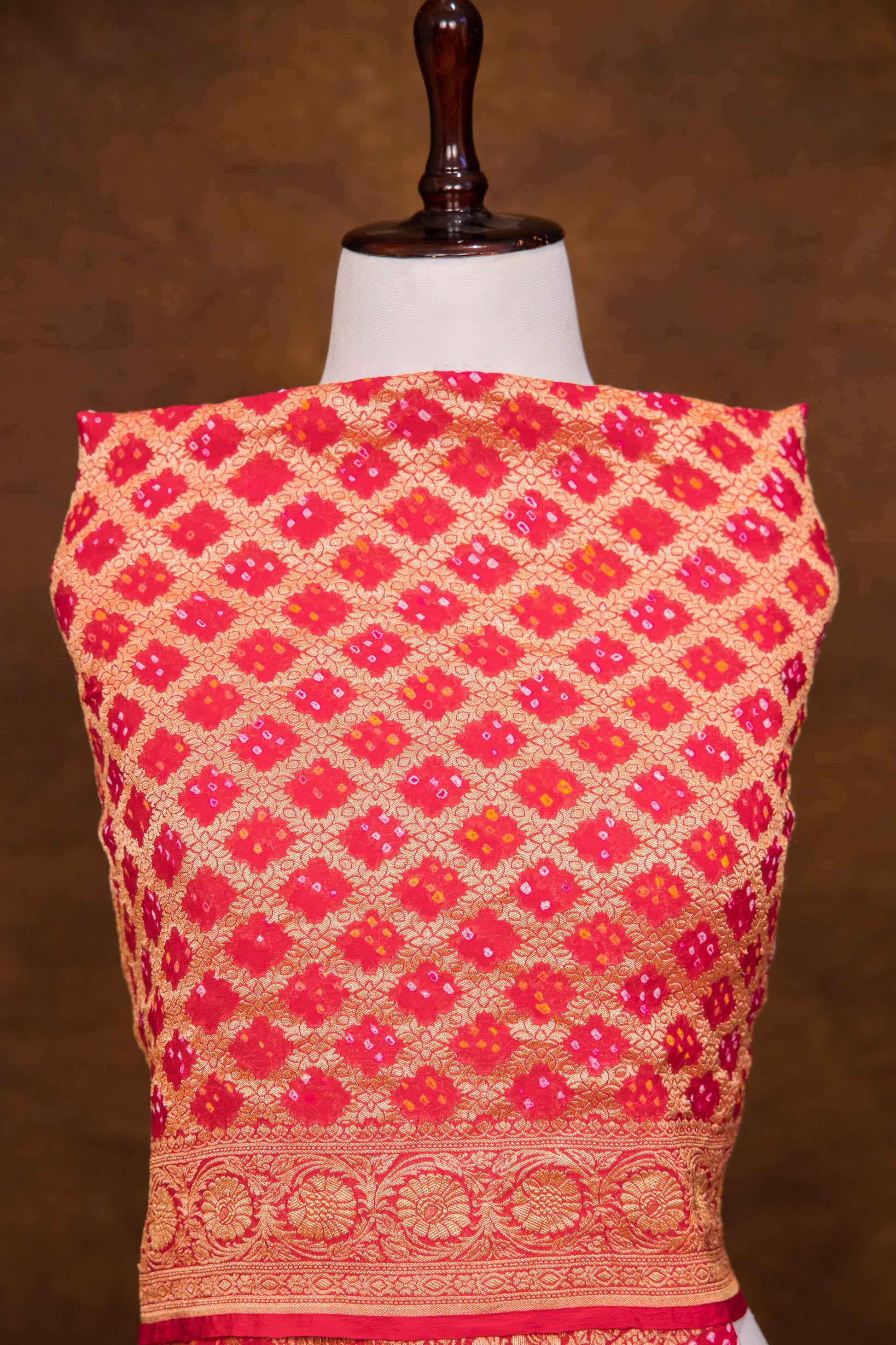 Rani Pink Georgette Khaddi Pure Silk Dupatta - Panaya