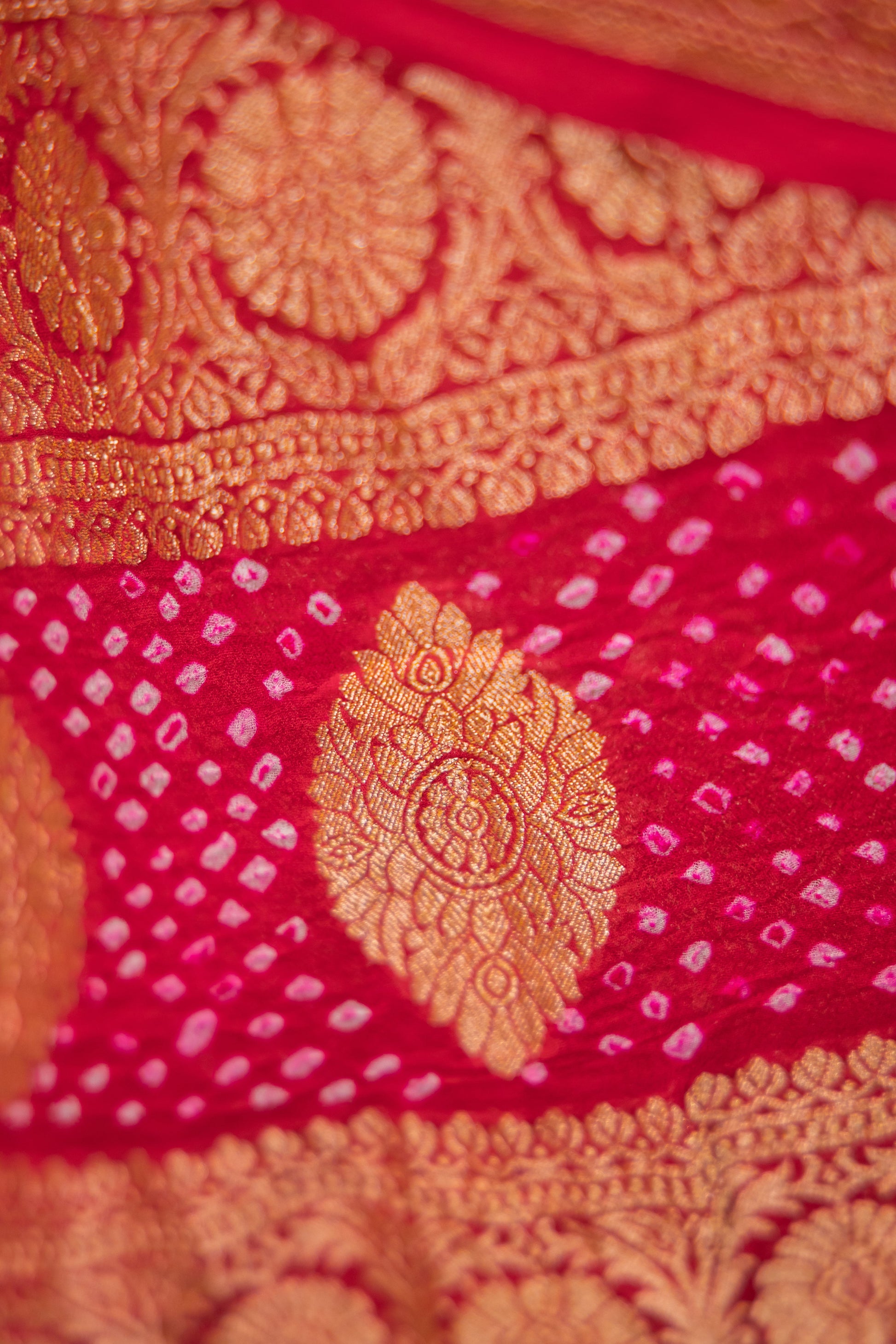 Rani Pink Georgette Khaddi Pure Silk Dupatta - Panaya