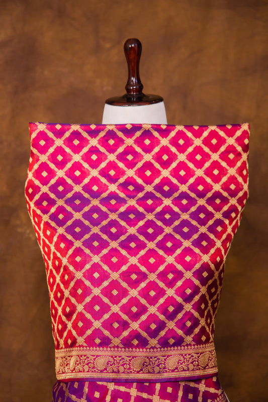 Purple Katan Pure Silk Dupatta - Panaya