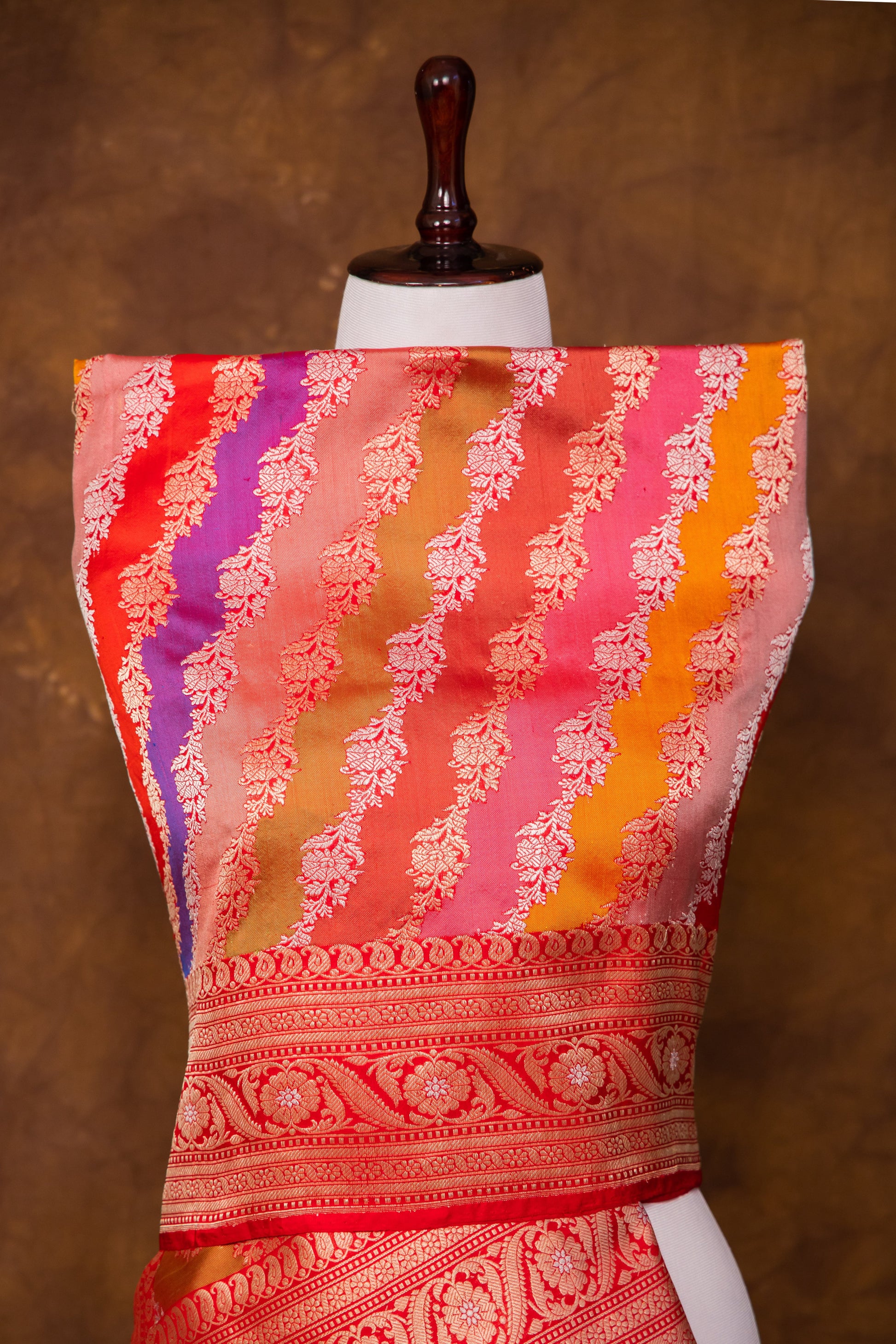 Multi Color Dupatta Katan Pure Silk - Panaya