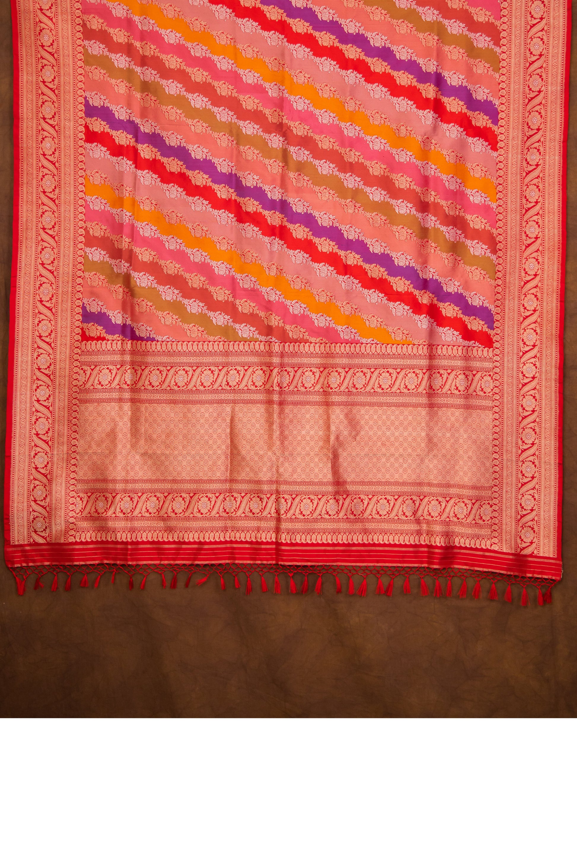 Multi Color Dupatta Katan Pure Silk - Panaya