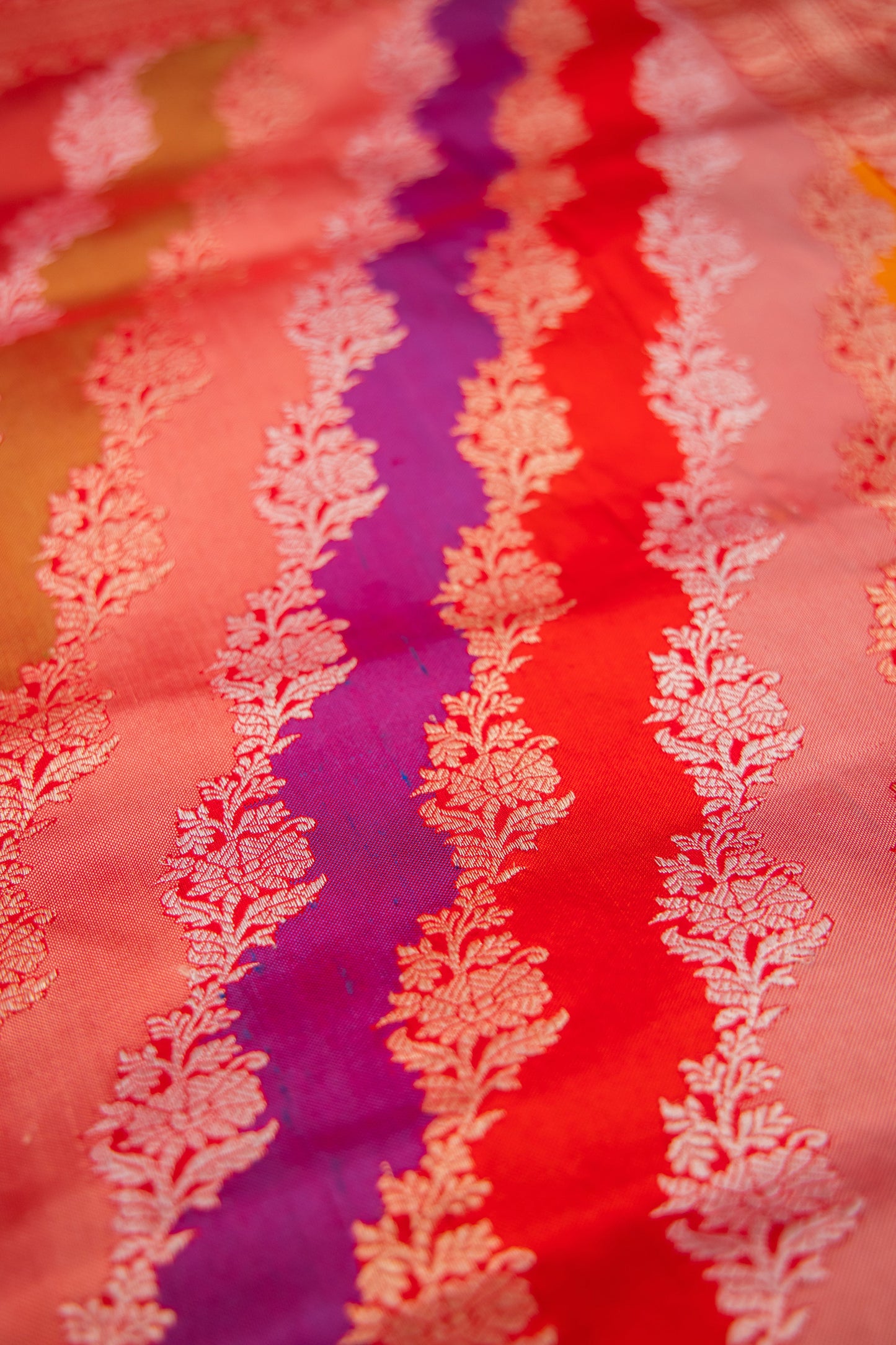 Multi Color Dupatta Katan Pure Silk - Panaya