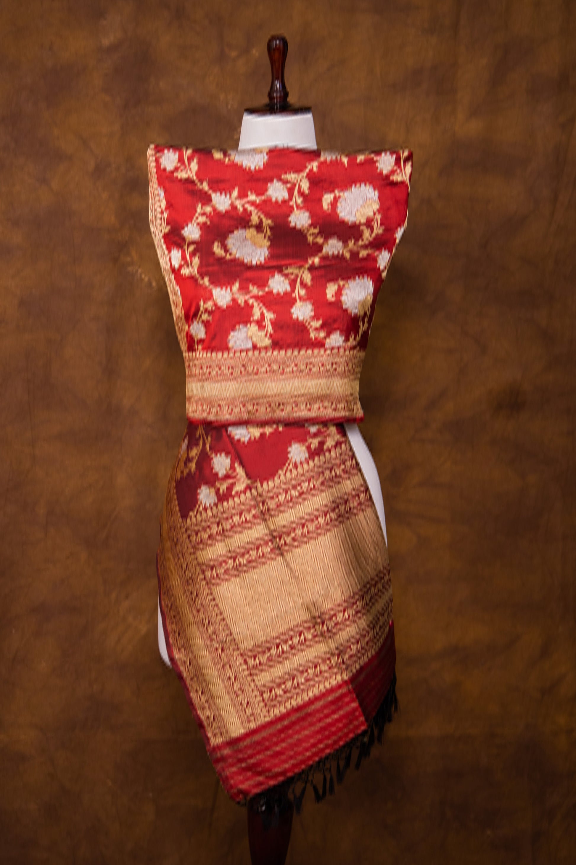 Maroon Dupatta Katan Pure Silk - Panaya