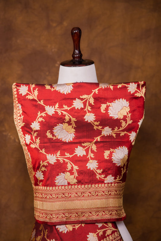 Maroon Dupatta Katan Pure Silk - Panaya