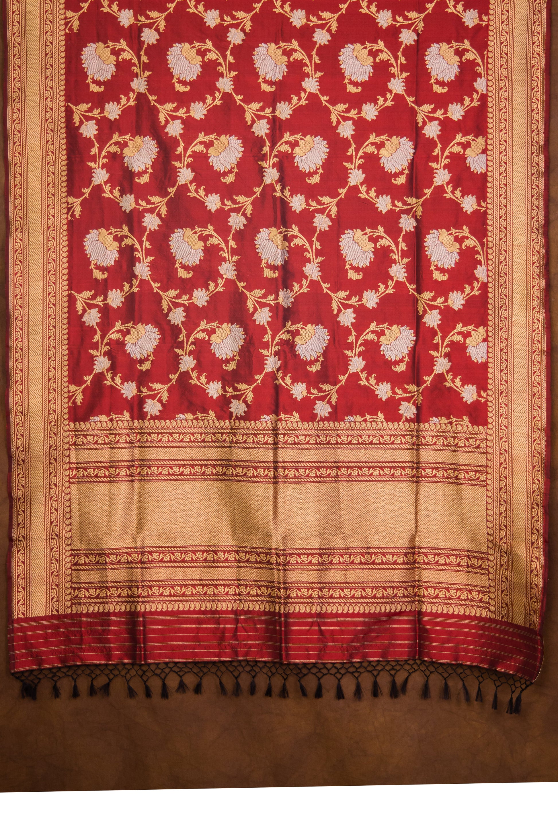 Maroon Dupatta Katan Pure Silk - Panaya