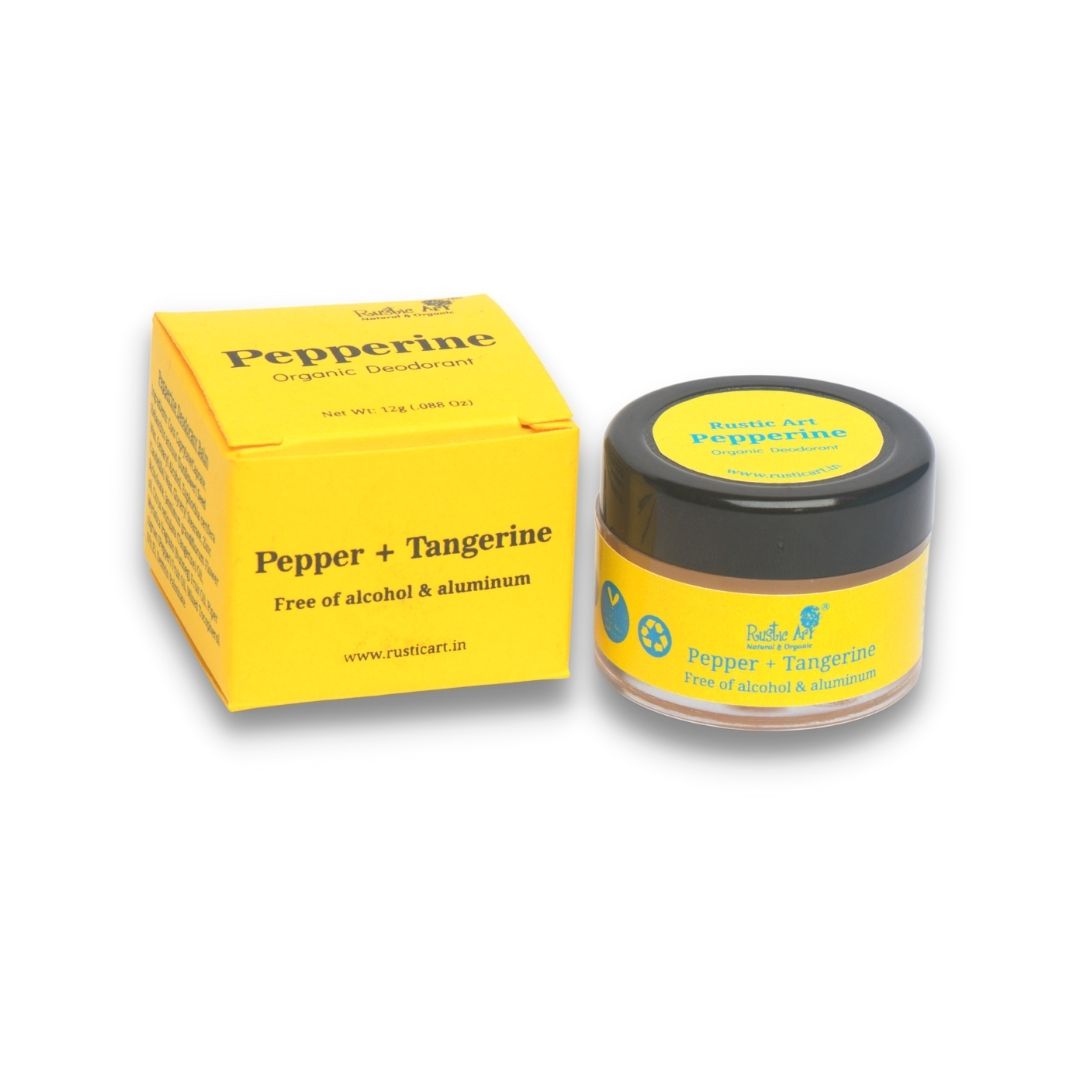 Pepperine Organic Deodorant Balm with Vitamin E (12g), Rustic Art